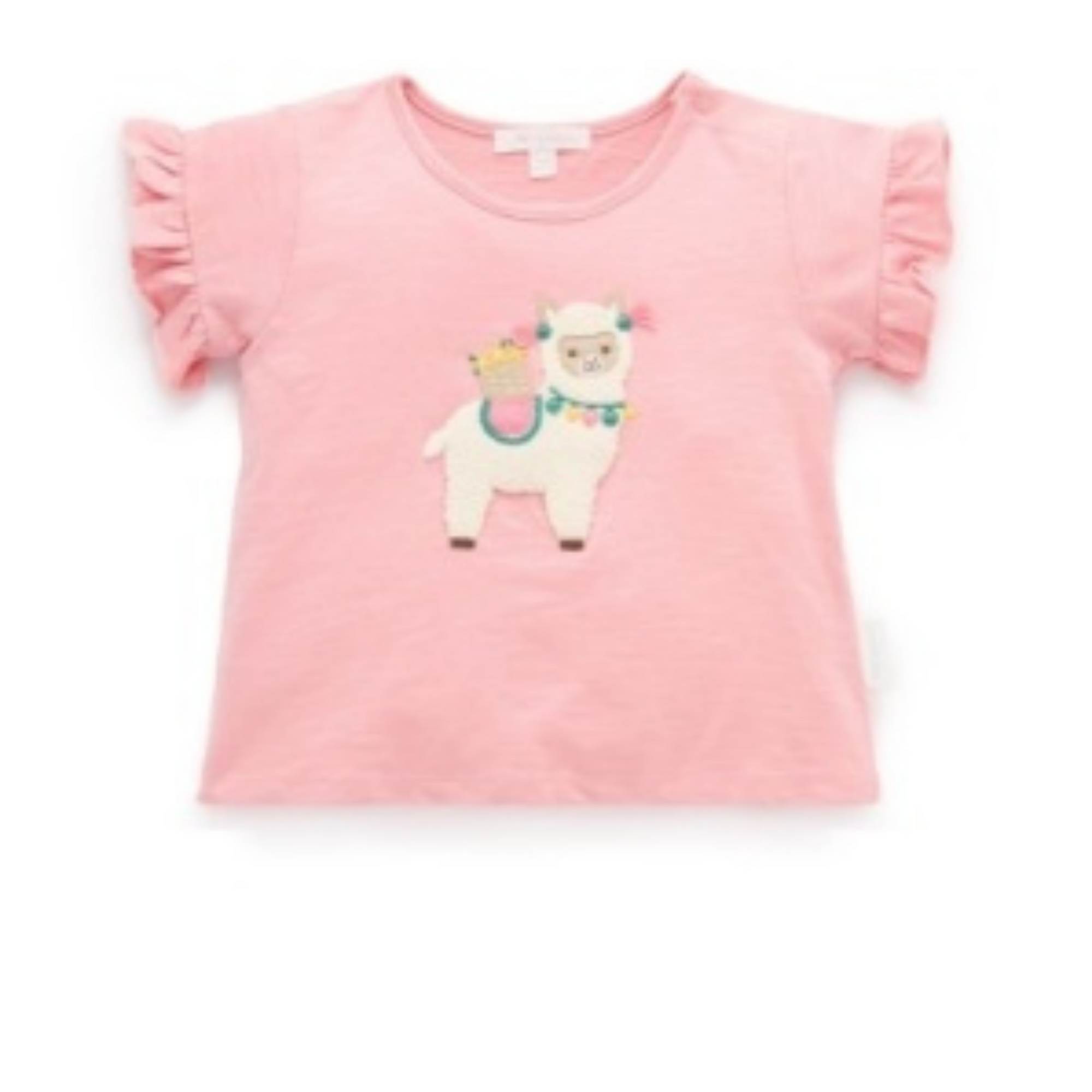 Purebaby Ruffle Tee - Papaya