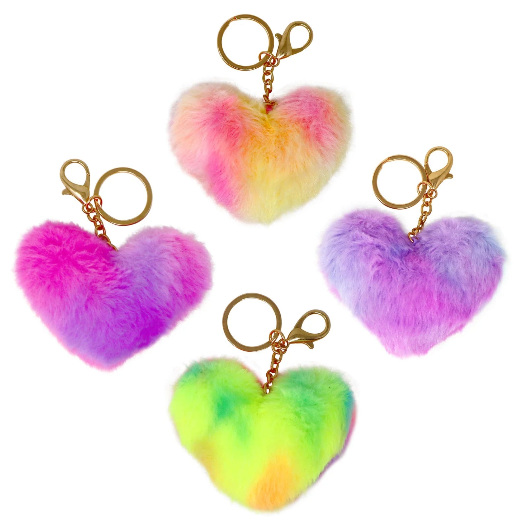 Fluffy Heart Keychain