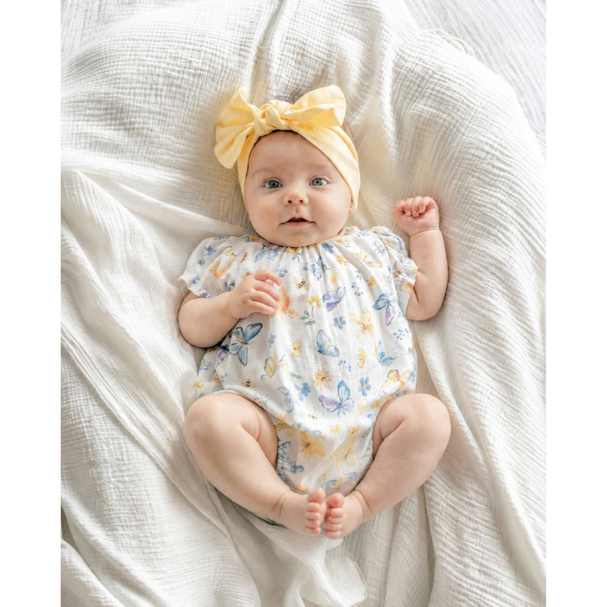 Bébé Libby SS Butterfly Romper - Butterfly Print