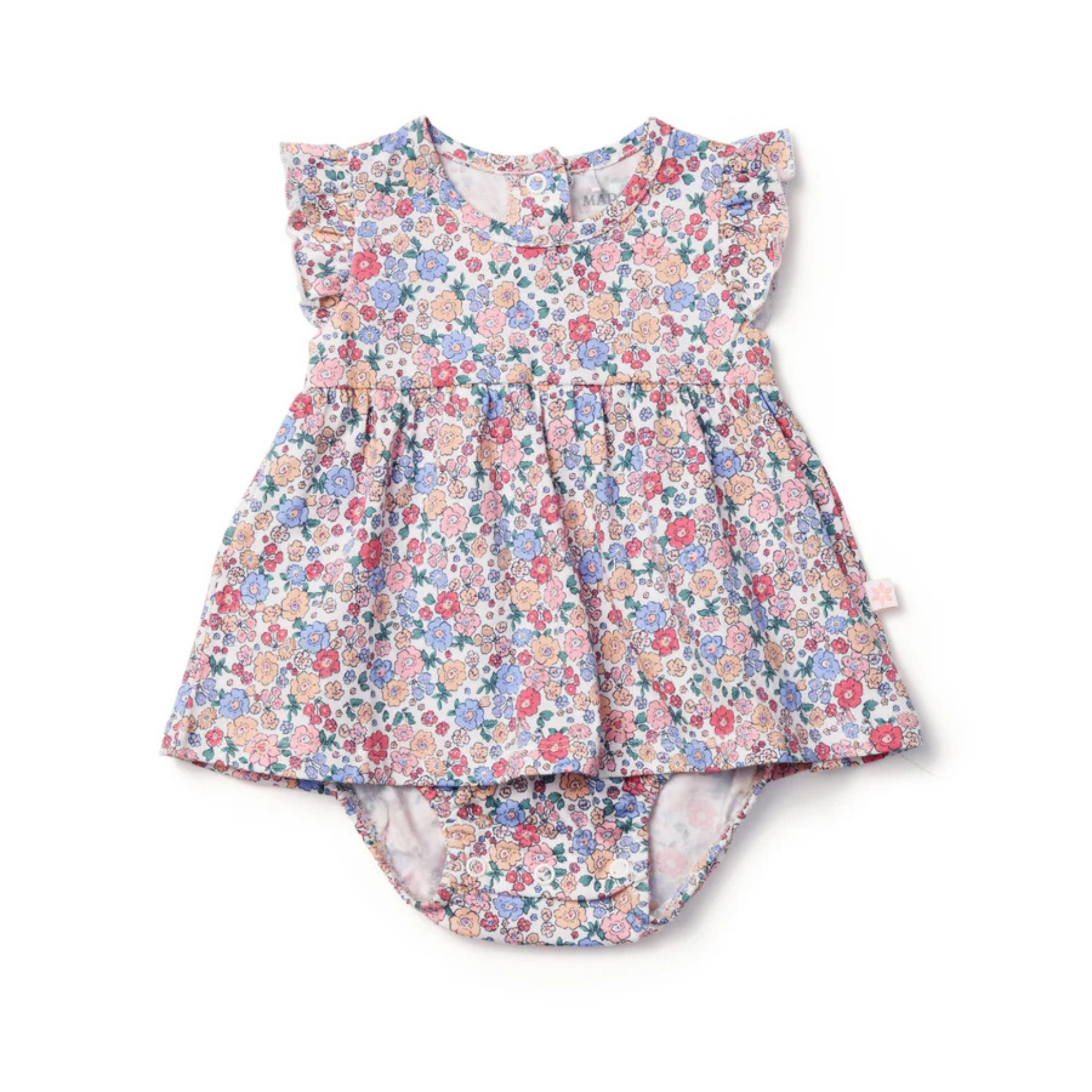 Marquise Field of Berries Flutter Sleeve Bodysuit Dress