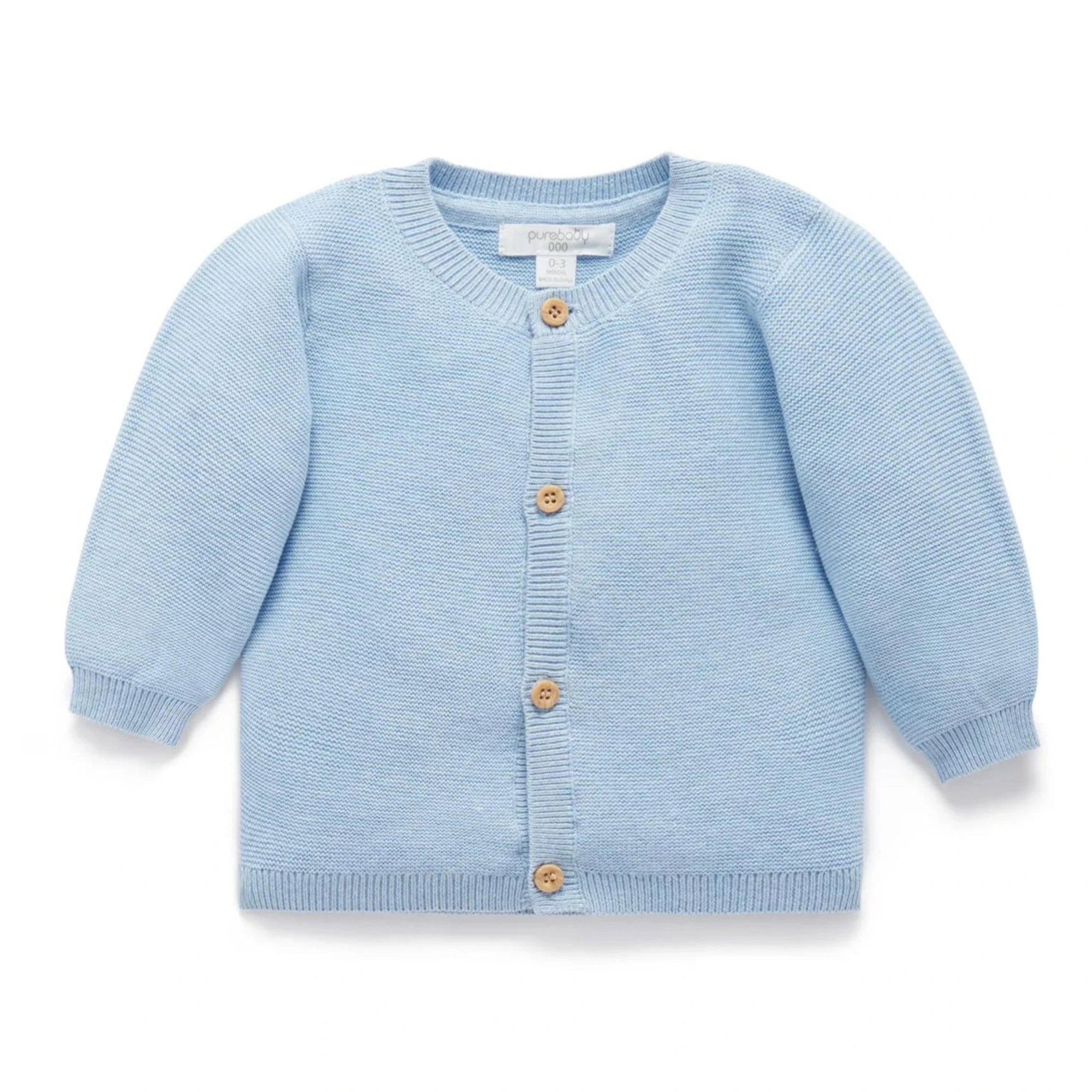 Purebaby Textured Cardigan - Blue