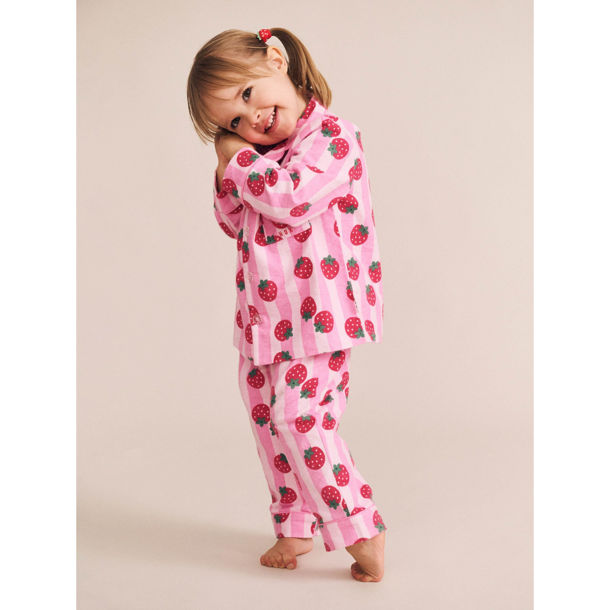 Huxbaby Strawberry Fields Forever Stripe Flannel Pj
