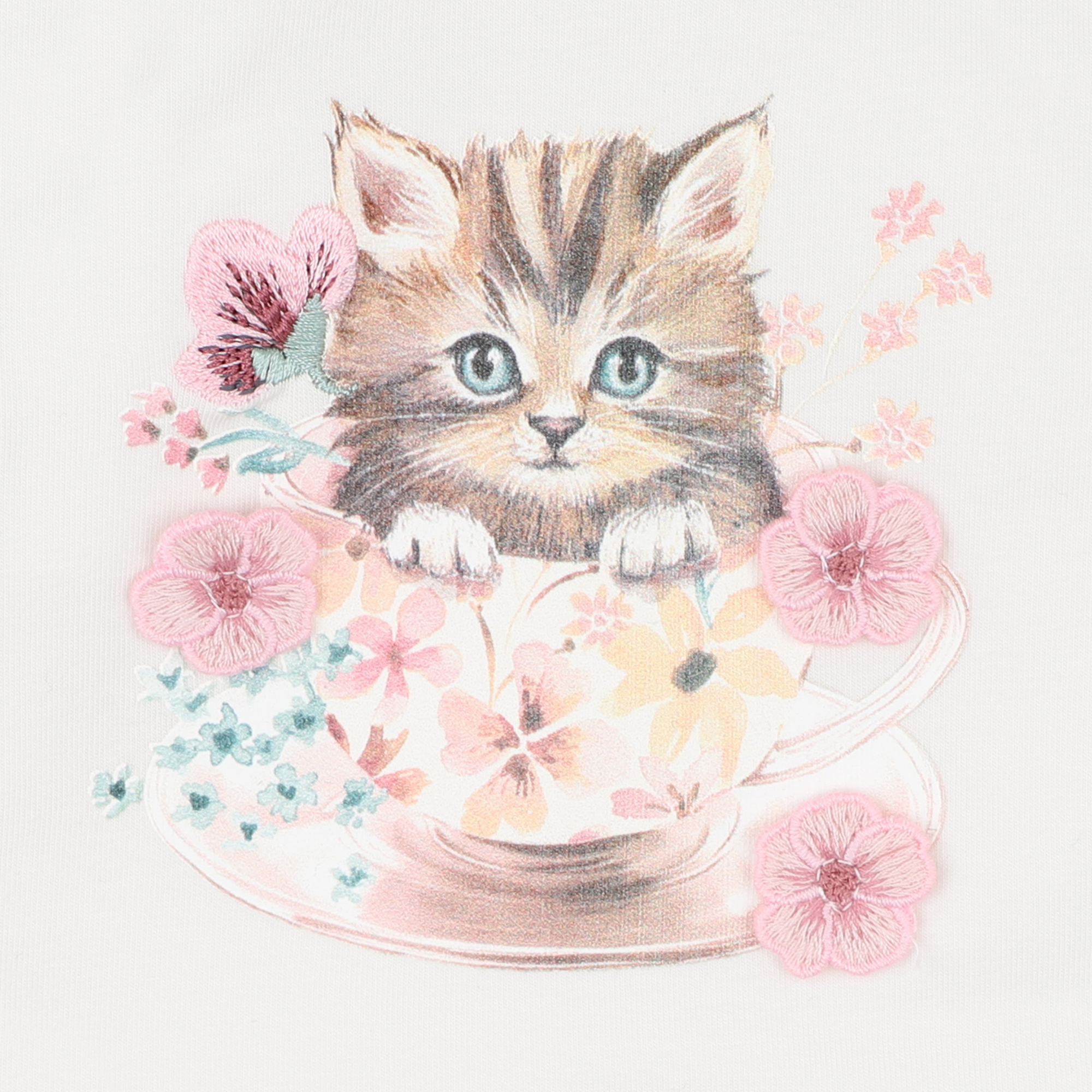 Bebe Fern Kitten Long Sleeve Tee - Snow