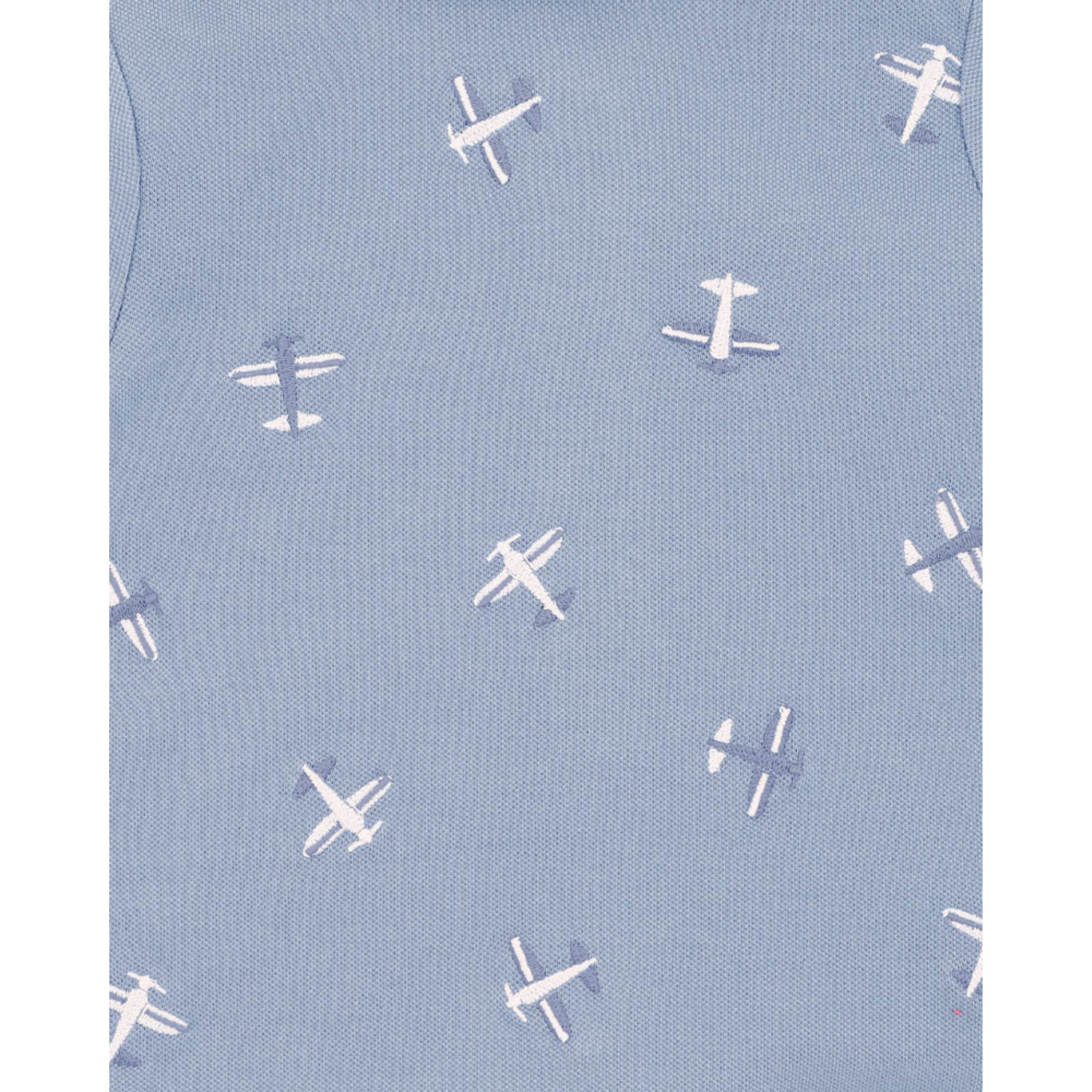 Bebe Harlan Emboidered SS Polo Romper - Harlan Embroidery