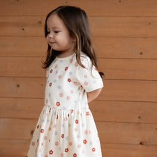 Nature Baby Saturday Dress - Petite Flora Stamp Print