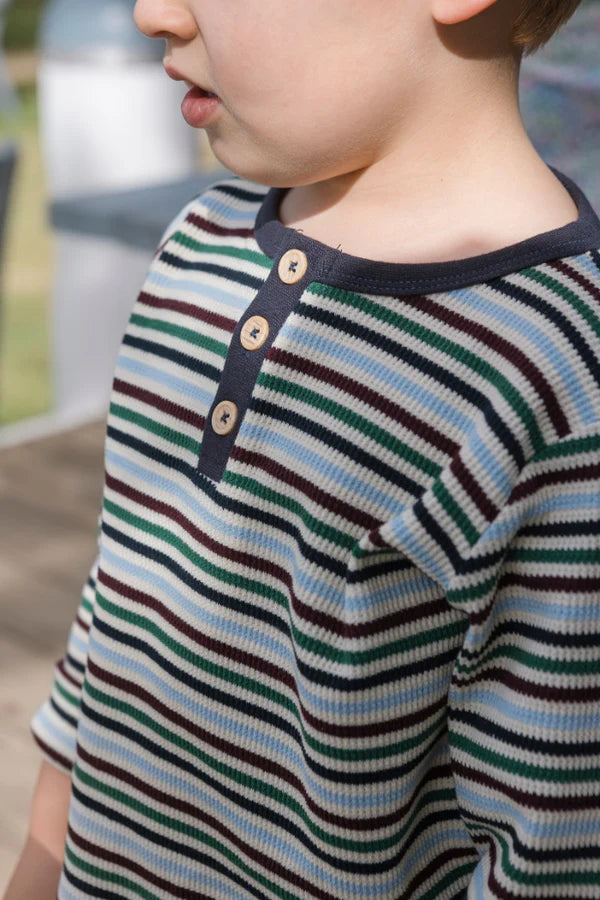 Milky Heritage Waffle Henley - Stripe