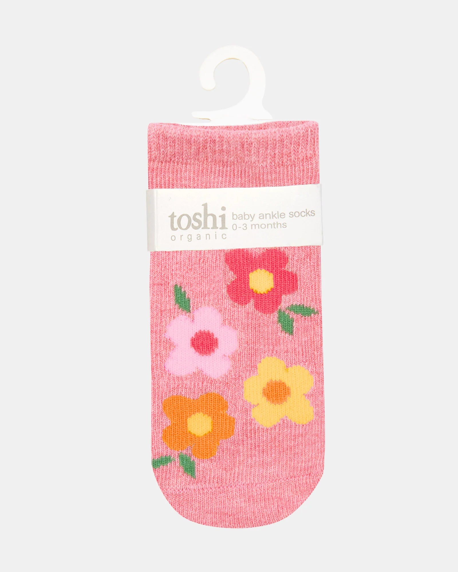 Toshi Organic Socks Ankle Jacquard Rosie Posie