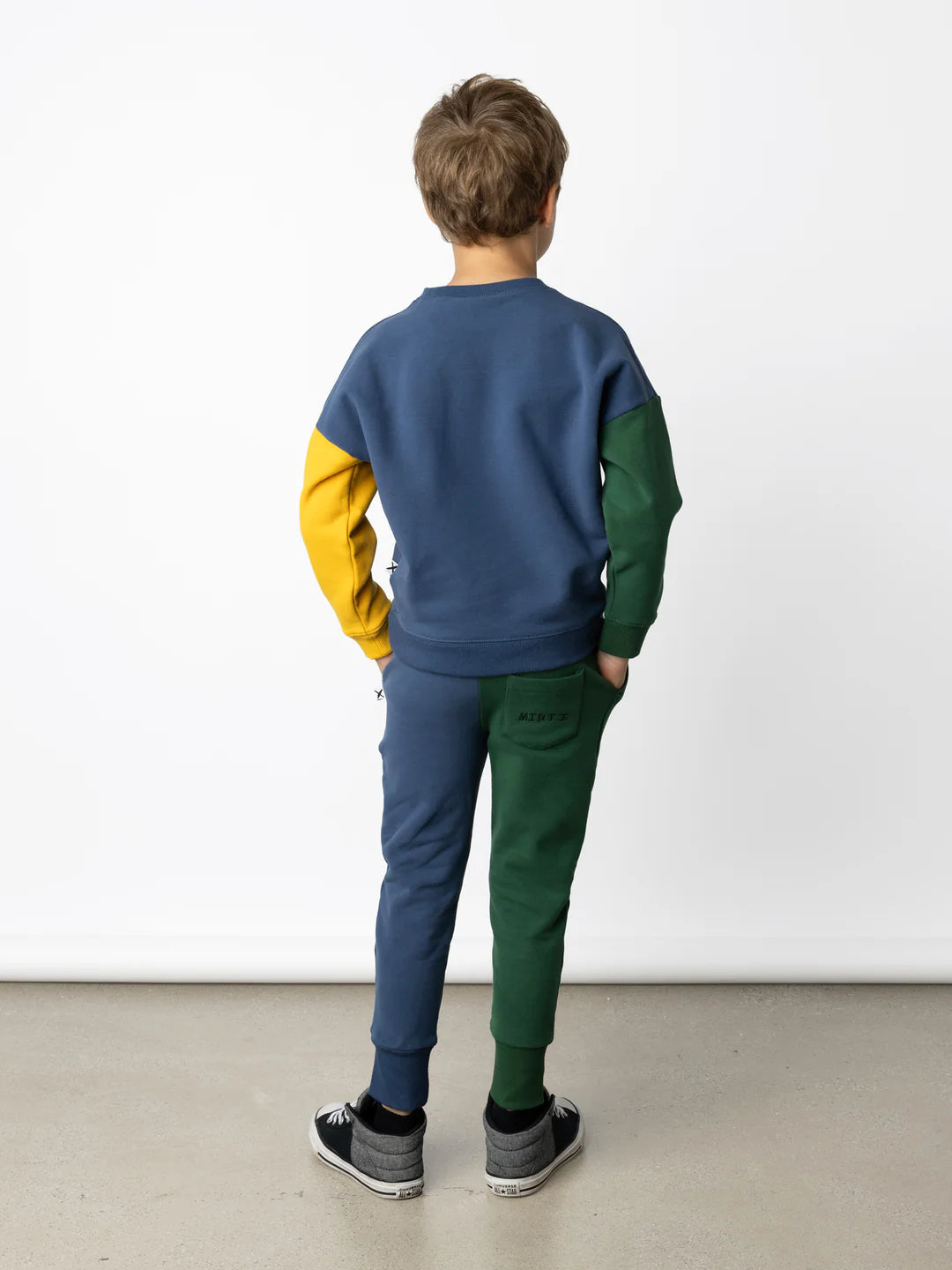 Minti Furry Opposite Trackies - Green/Navy