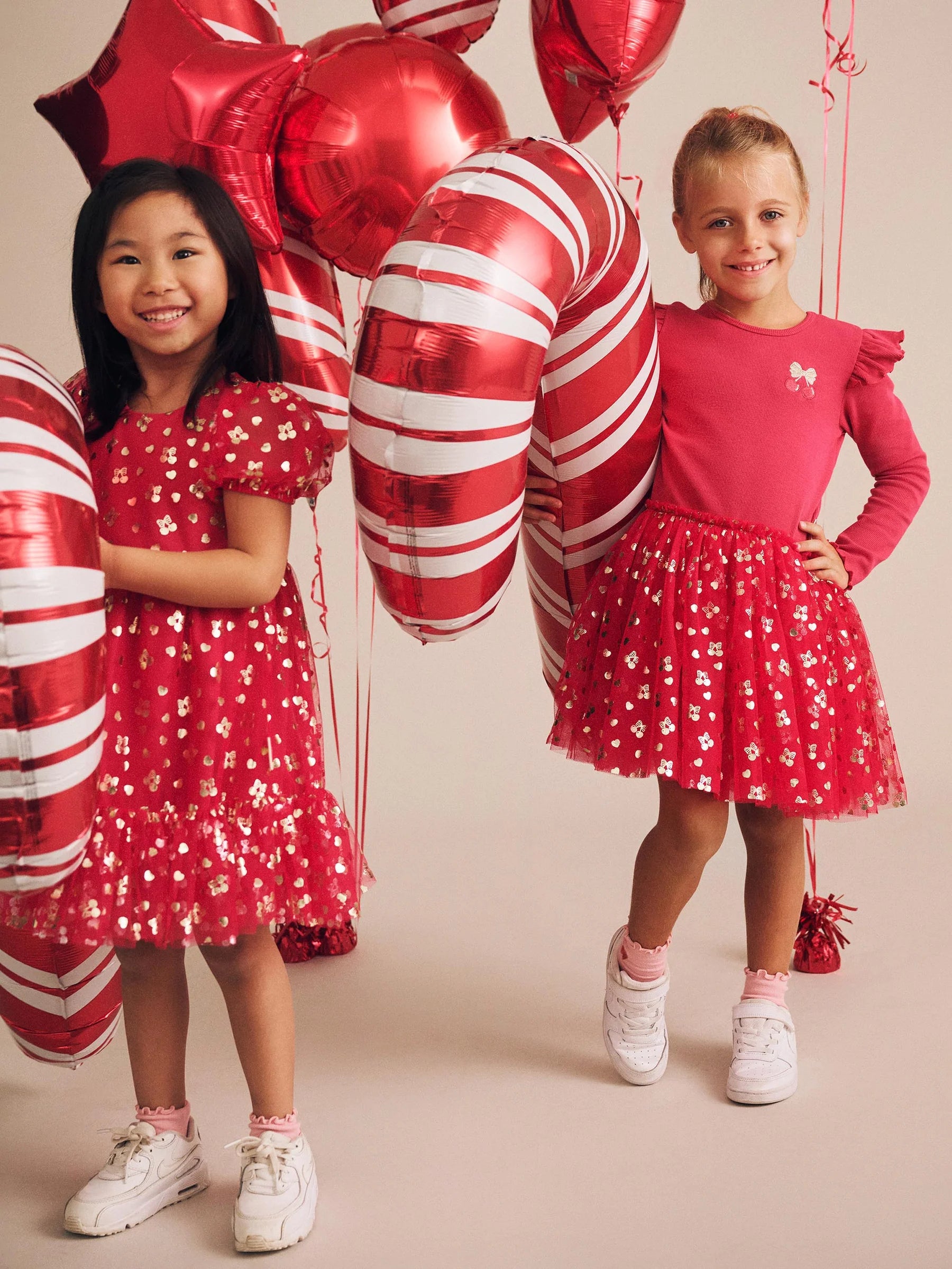 Huxbaby - Golden Cherries Puff Sleeve Tulle Dress