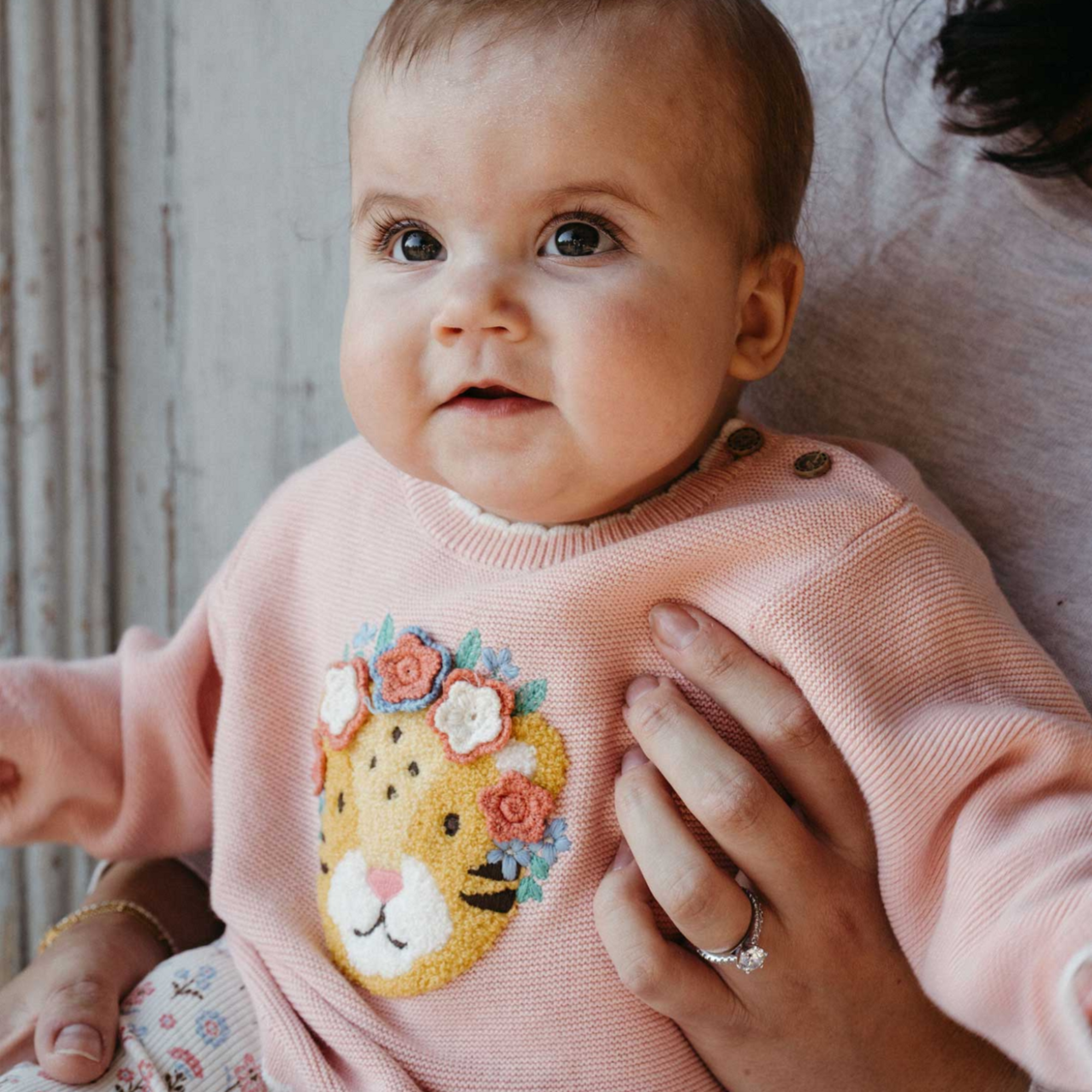 Purebaby Embroidered Frida Jumper - Guava Melange