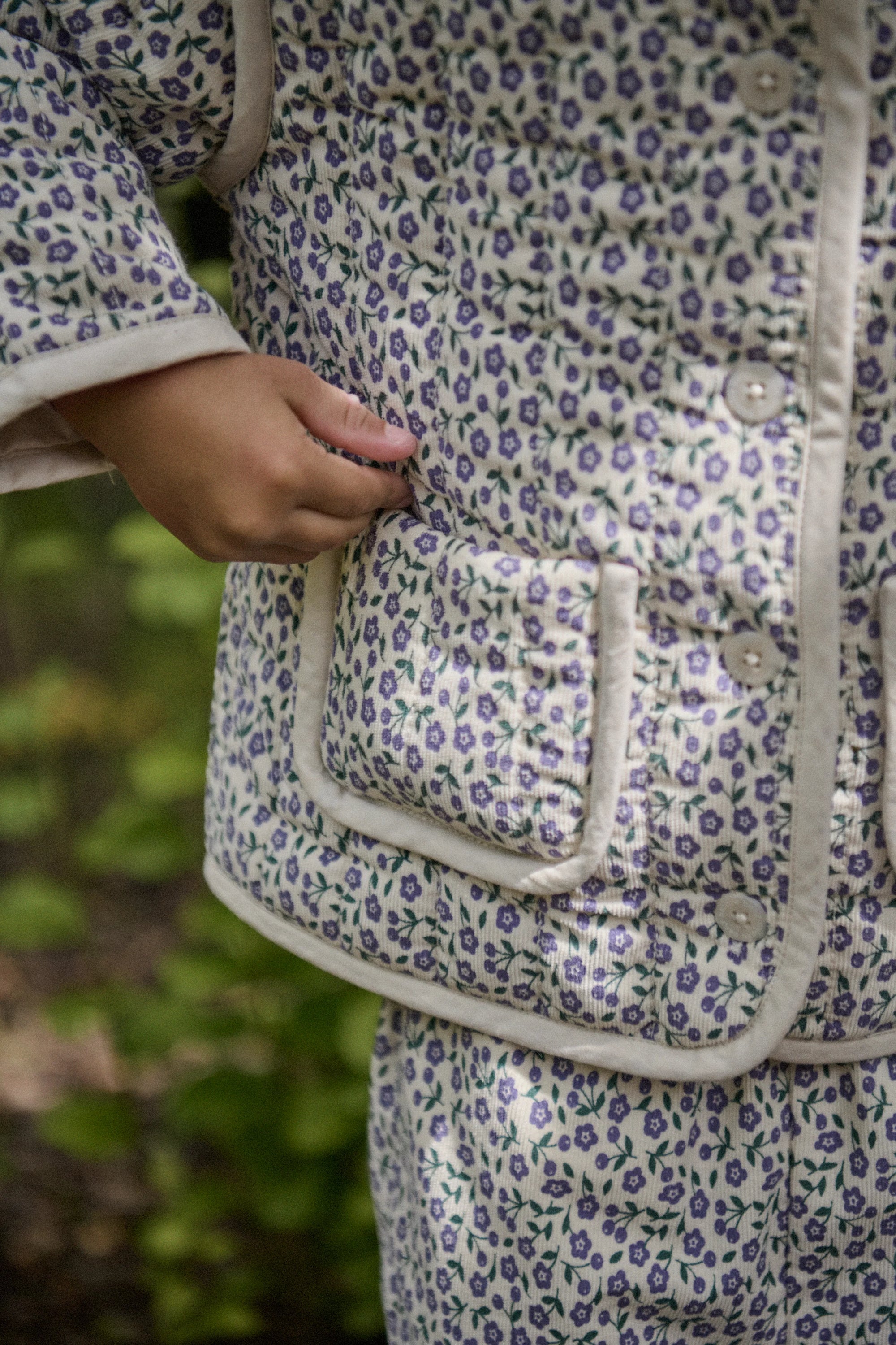 Nature Baby Edith Quilted Jacket - Briarwood Heron Print