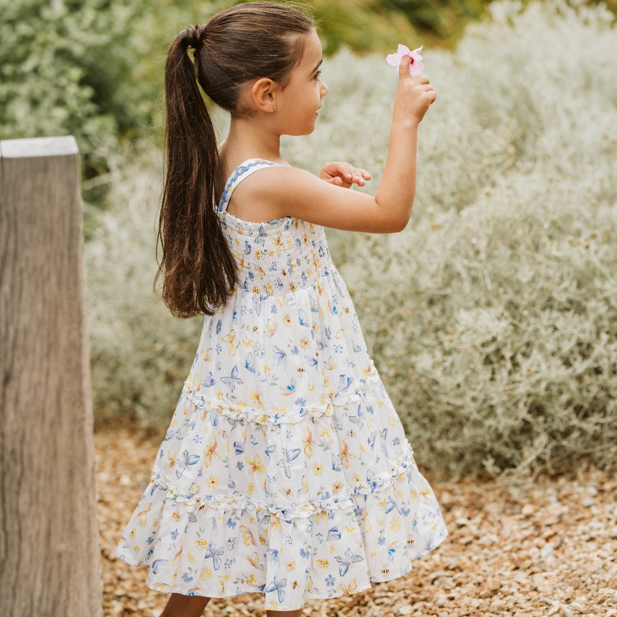 Bébé Libby Tiered Butterfly Dress - Butterfly Print