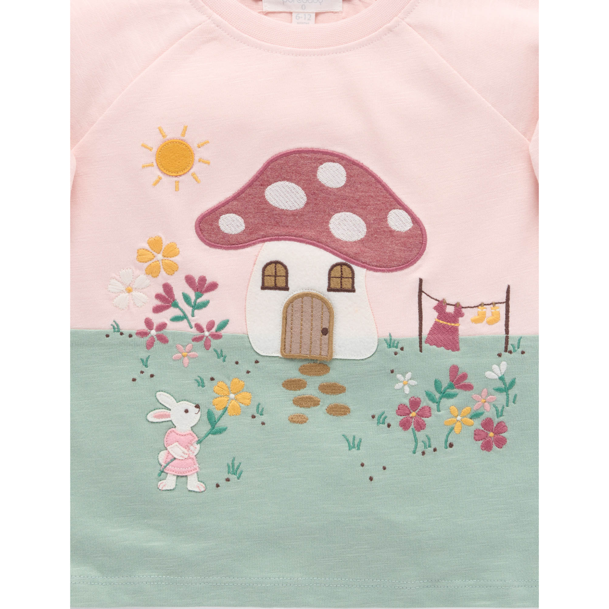 Purebaby Toadstool House Tee - Sweet Pea