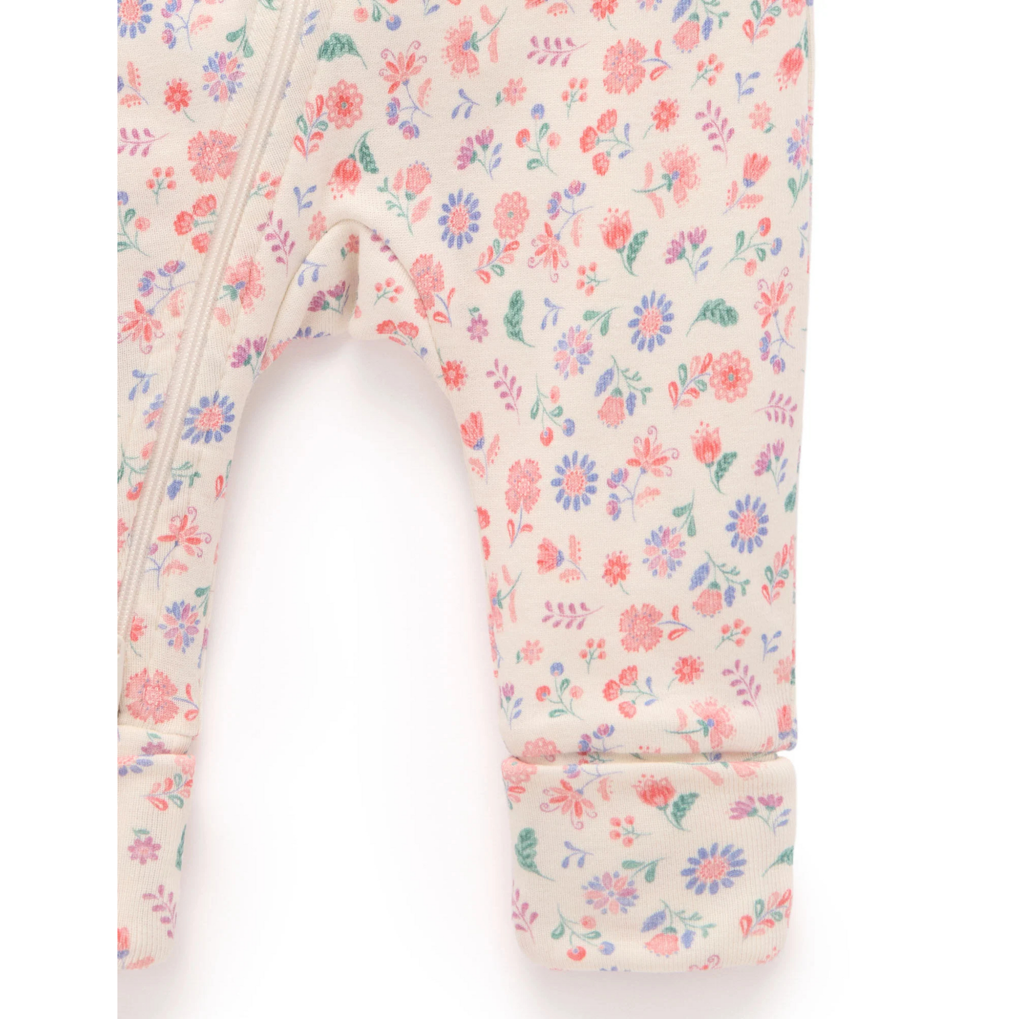 Purebaby Printed Zip Growsuit - Flor Print