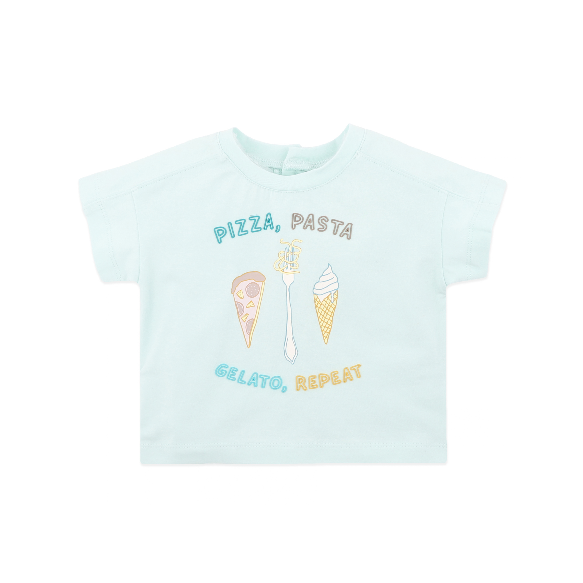 Bébé Alexi Pizza Pasta Gelato Tee - Pale Aqua