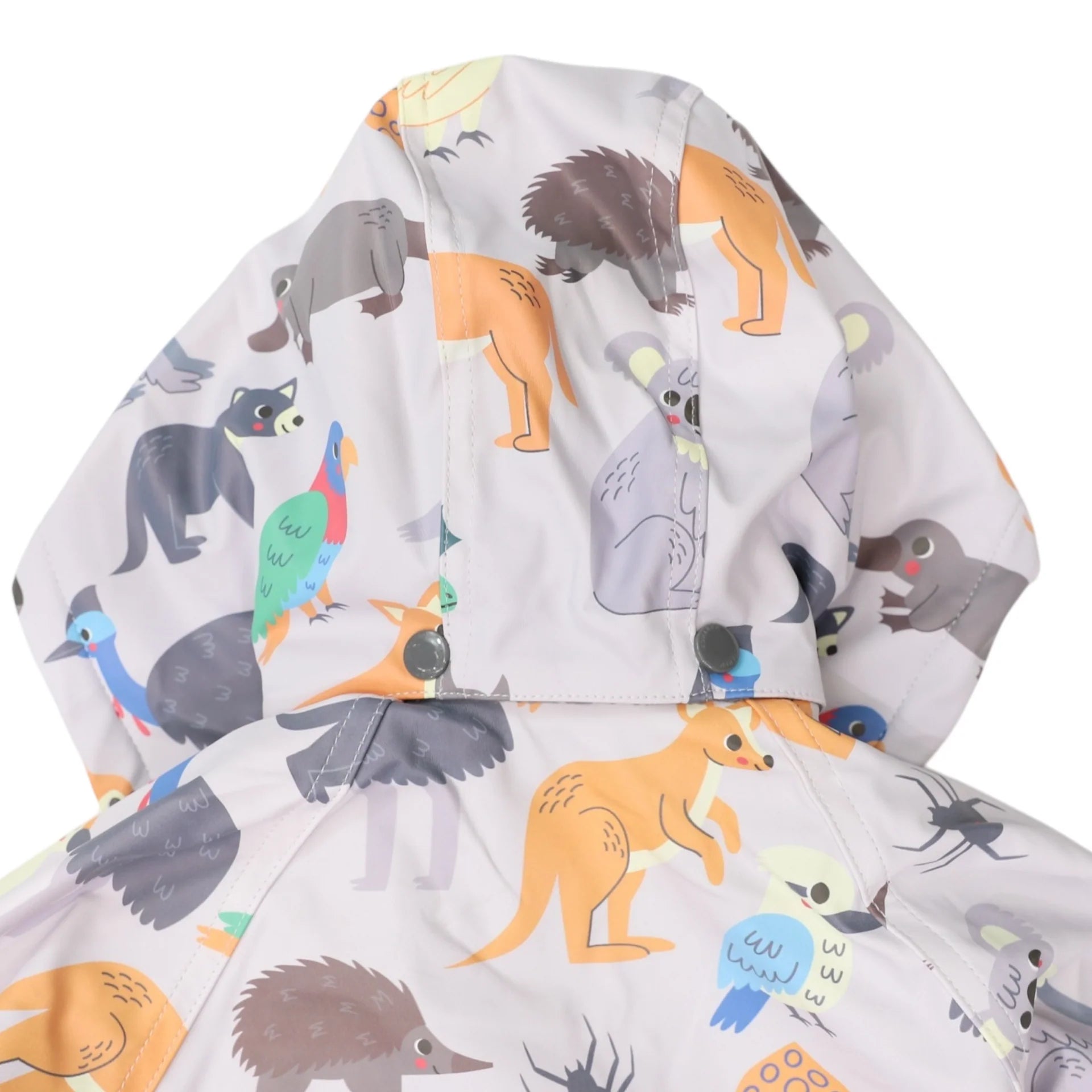 Korango Australian Animal Printed Raincoat - Grey
