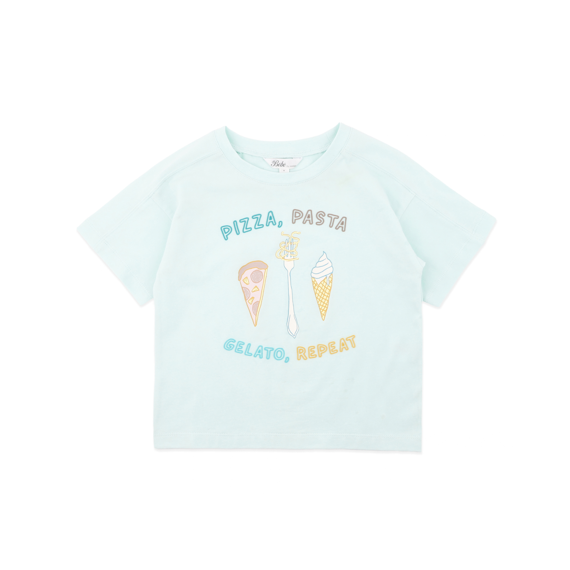 Bébé Alexi Pizza Pasta Gelato Tee - Pale Aqua