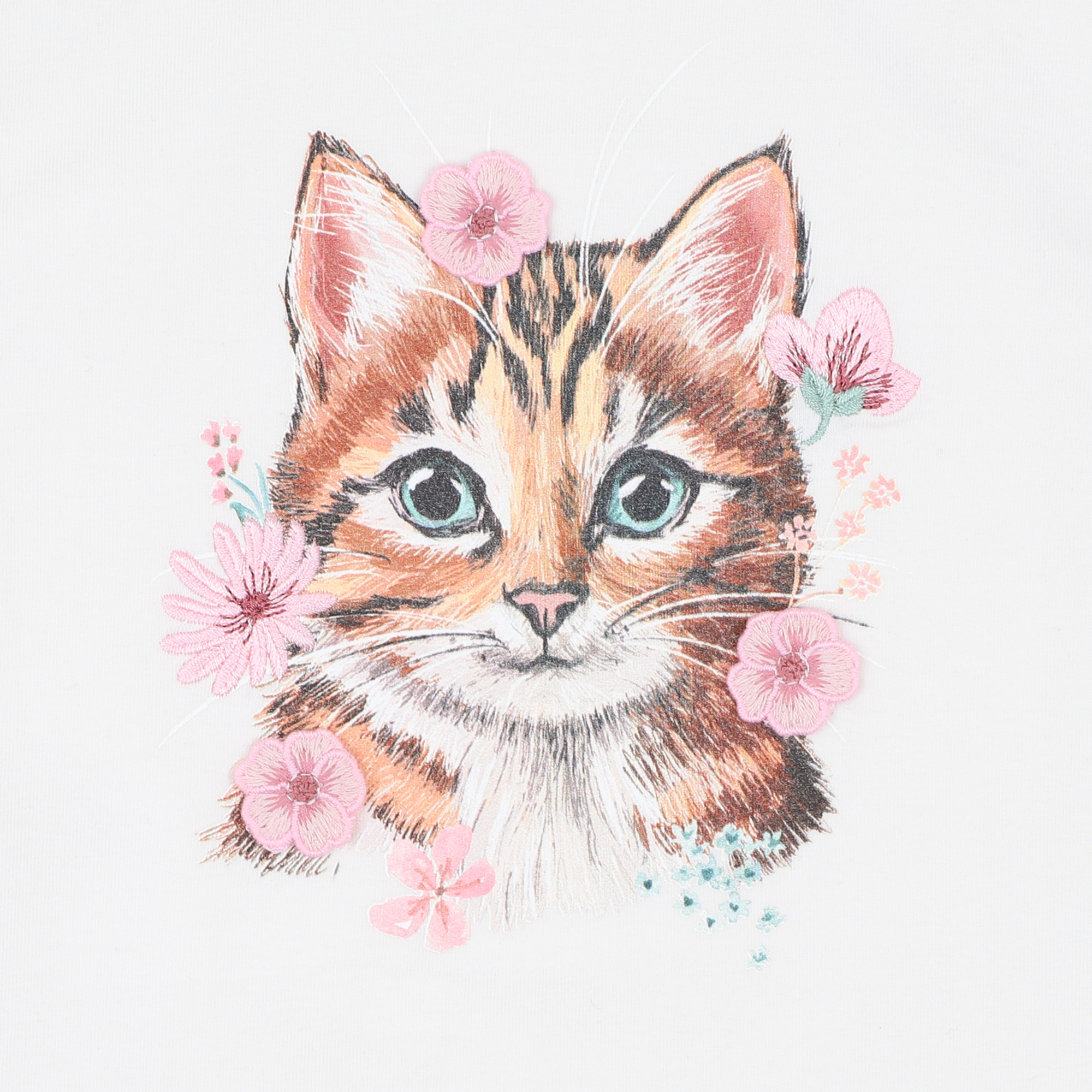 Bebe Fern Kitten Long Sleeve Tee - Snow