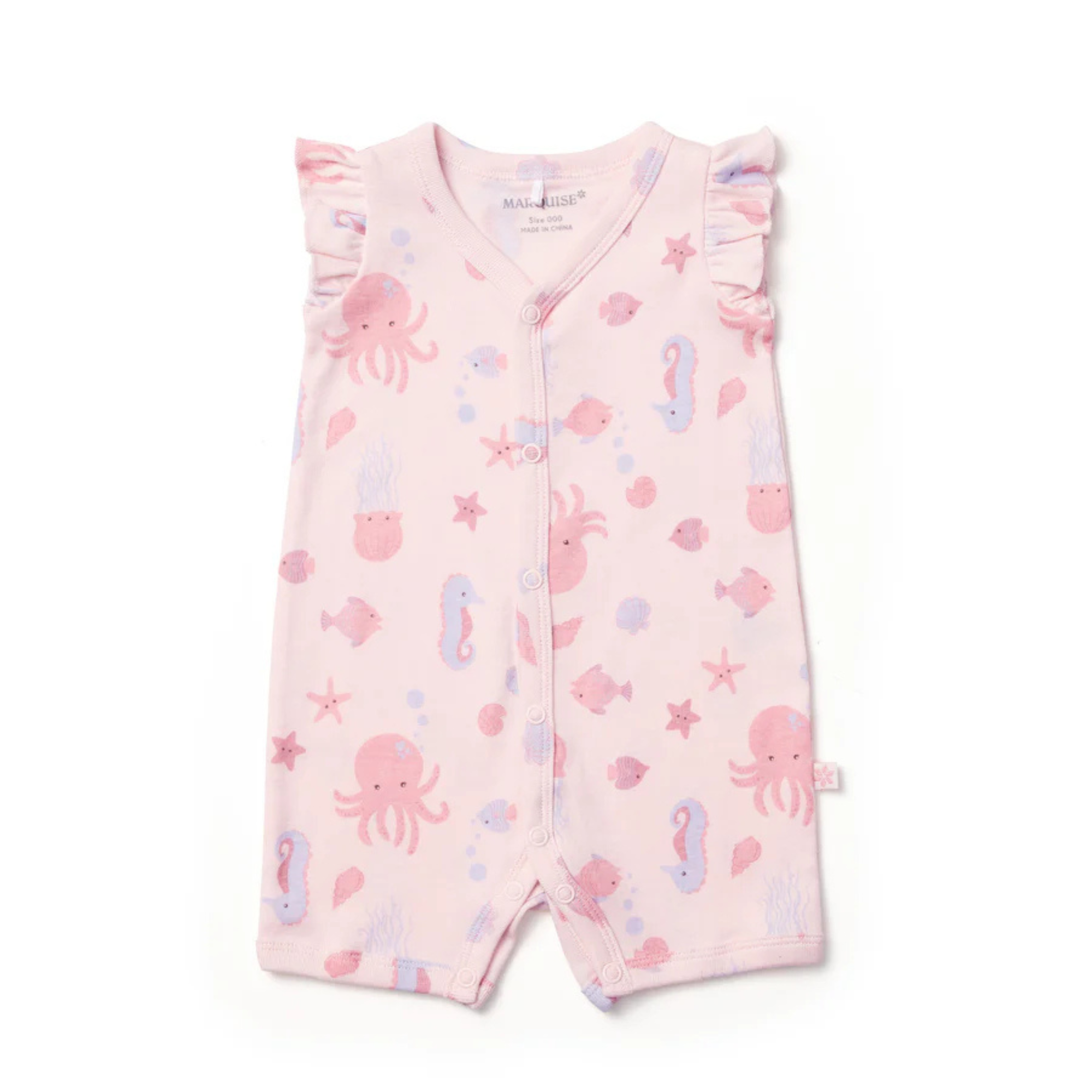 Marquise Seascape Flutter Sleeve Romper