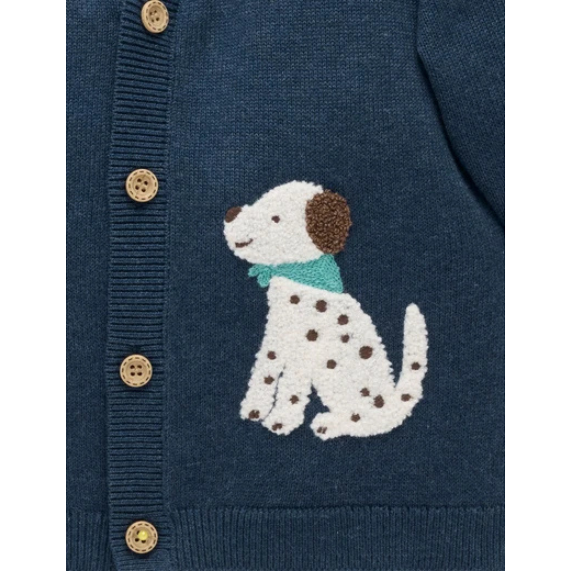 Purebaby Doggy Cardigan - French Navy Melange