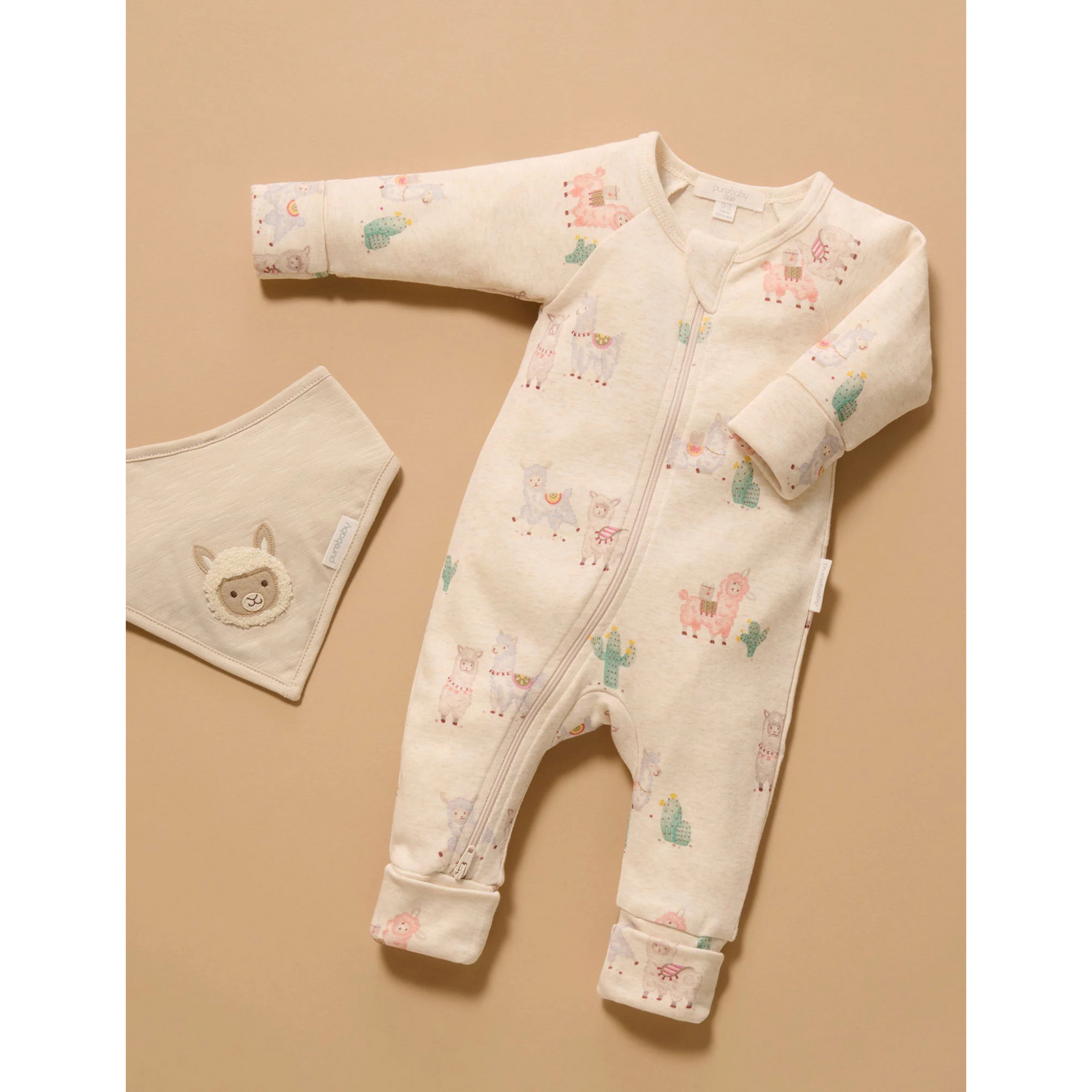 Purebaby Bandana Bib - Sand