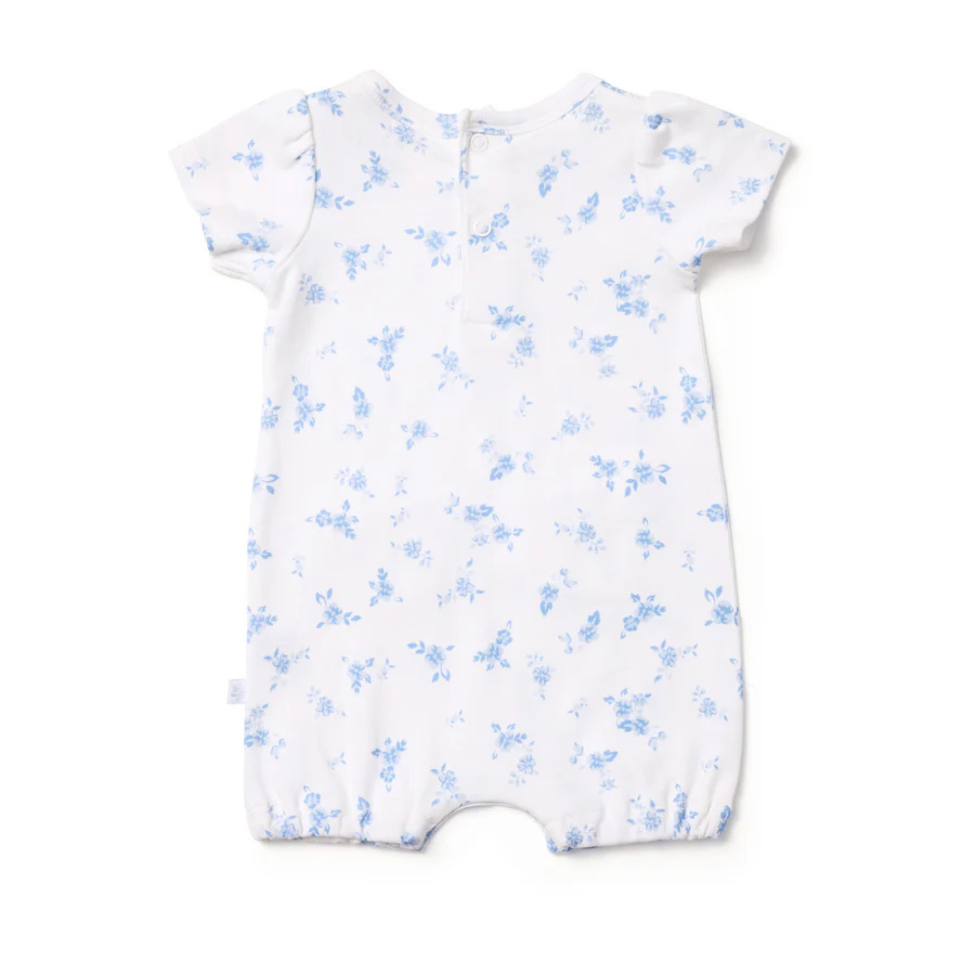 Marquise Seascape Floral Puff Sleeve Romper