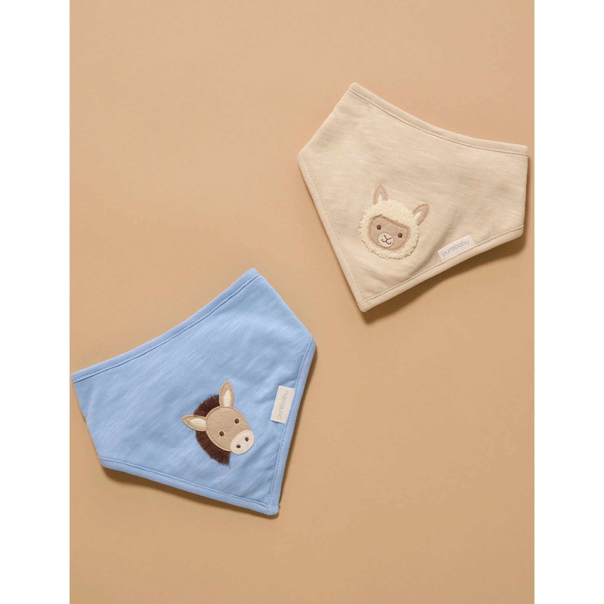 Purebaby Bandana Bib - Sand