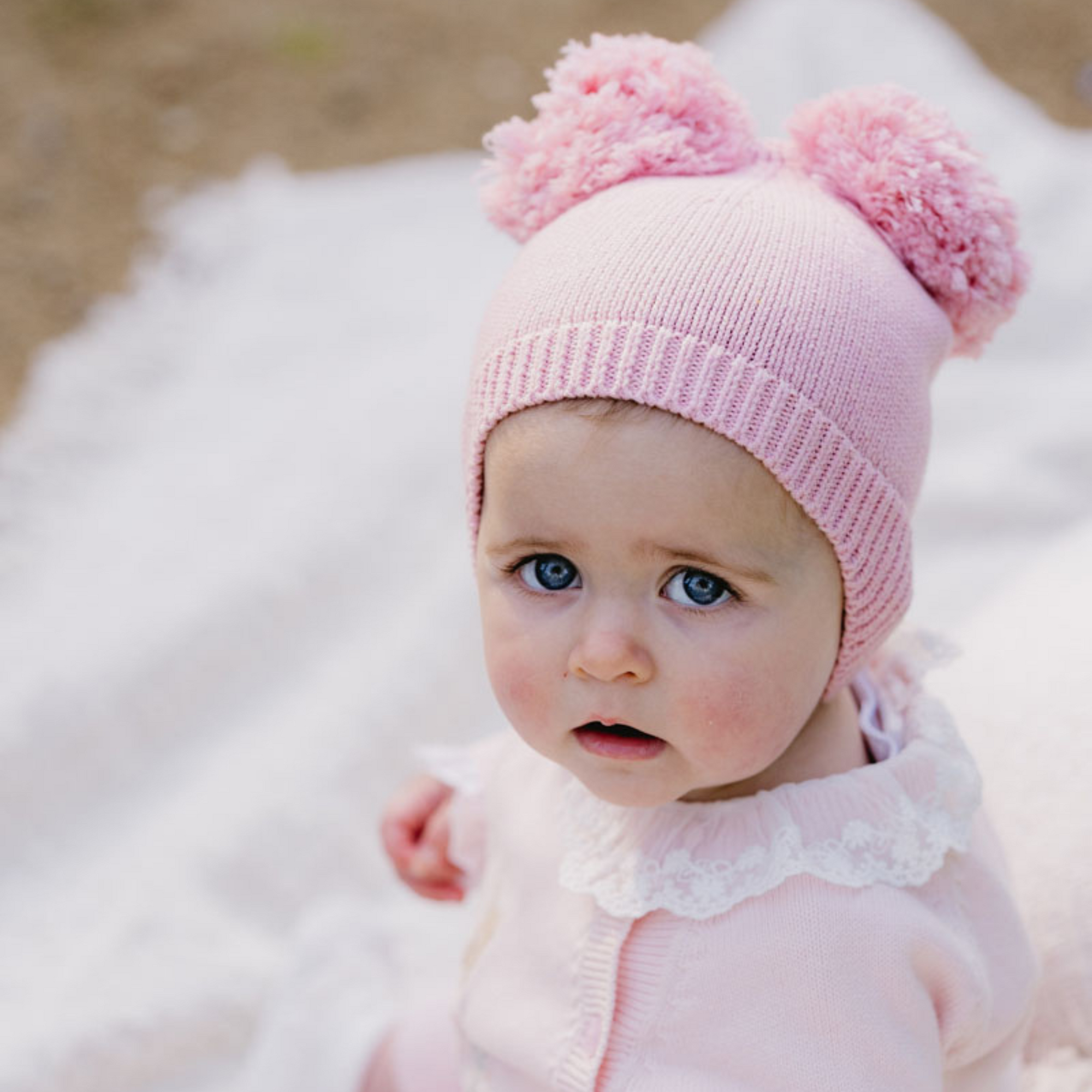 Bebe Molly Pom Pom Beanie - Pink Marl