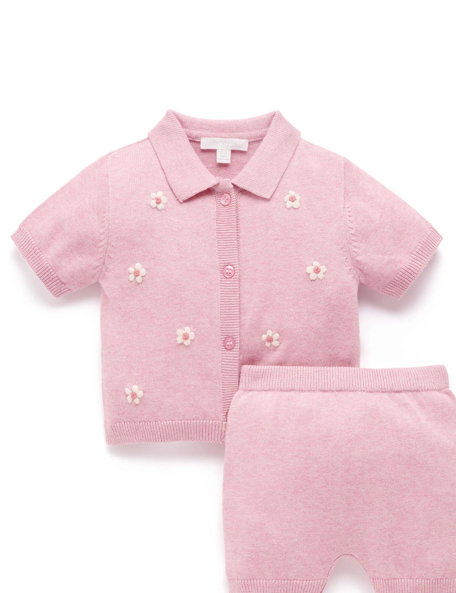 Knitted Embroidered Set - Petunia Melange