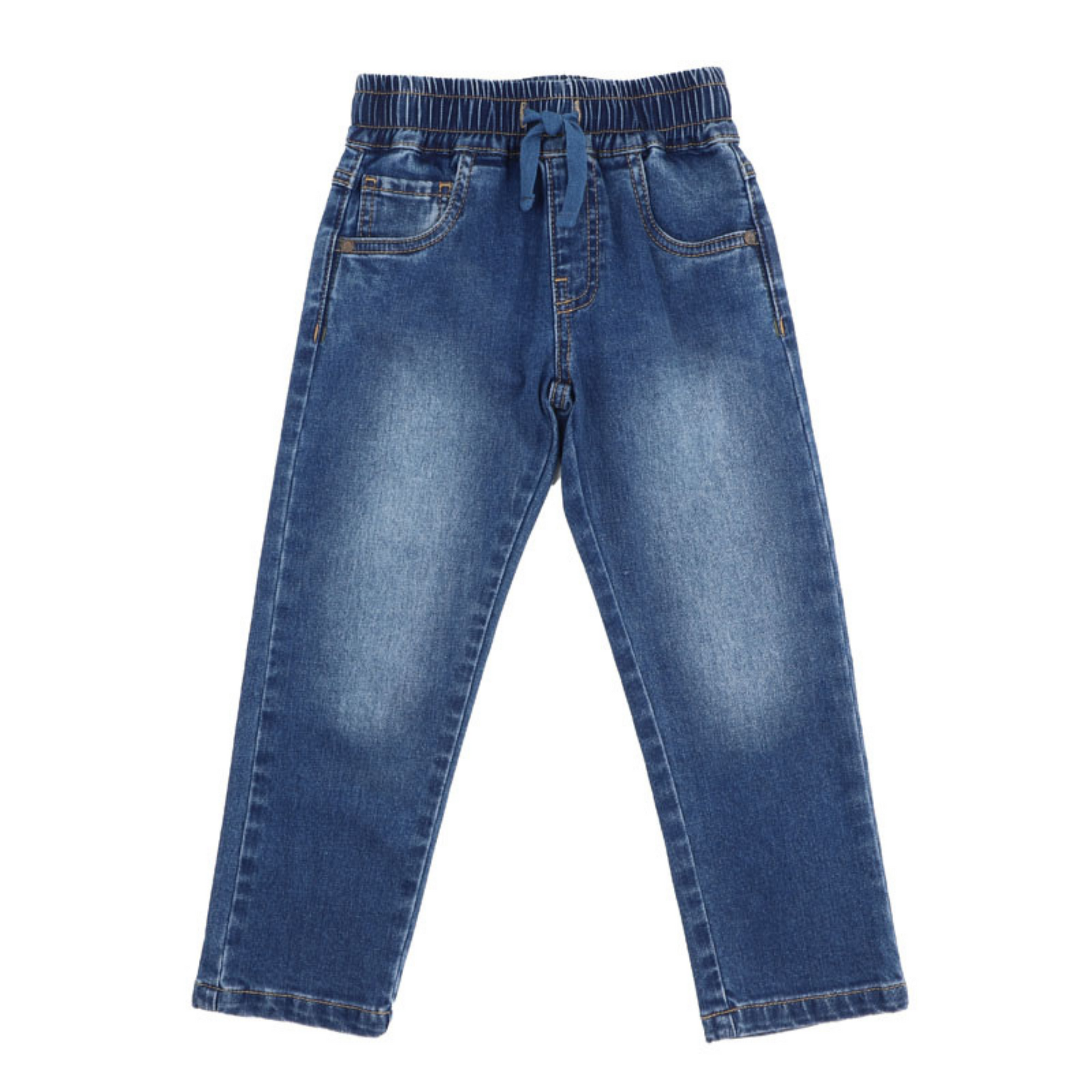 Fox & Finch Boys Pull On Denim Jeans - Mid Indigo
