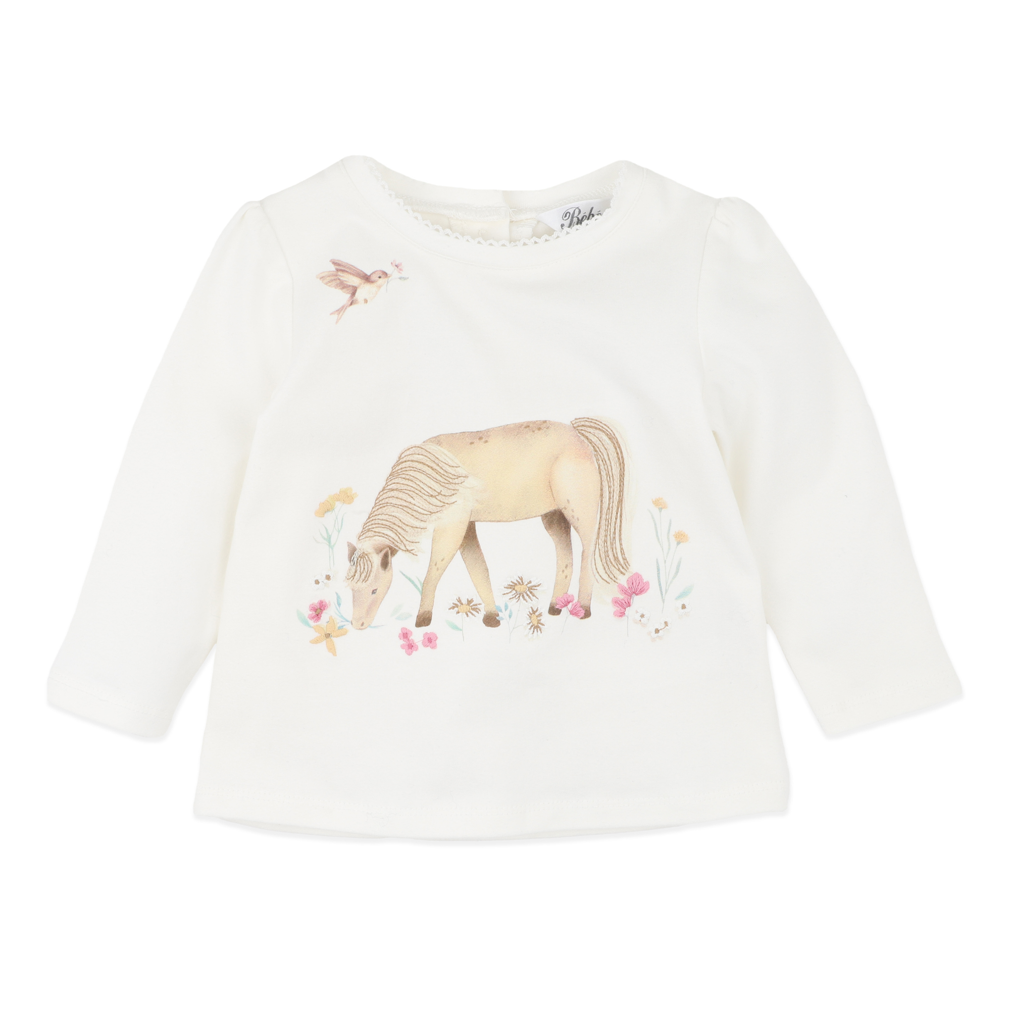 Bebe Winnie pony organic ls tee - Cream