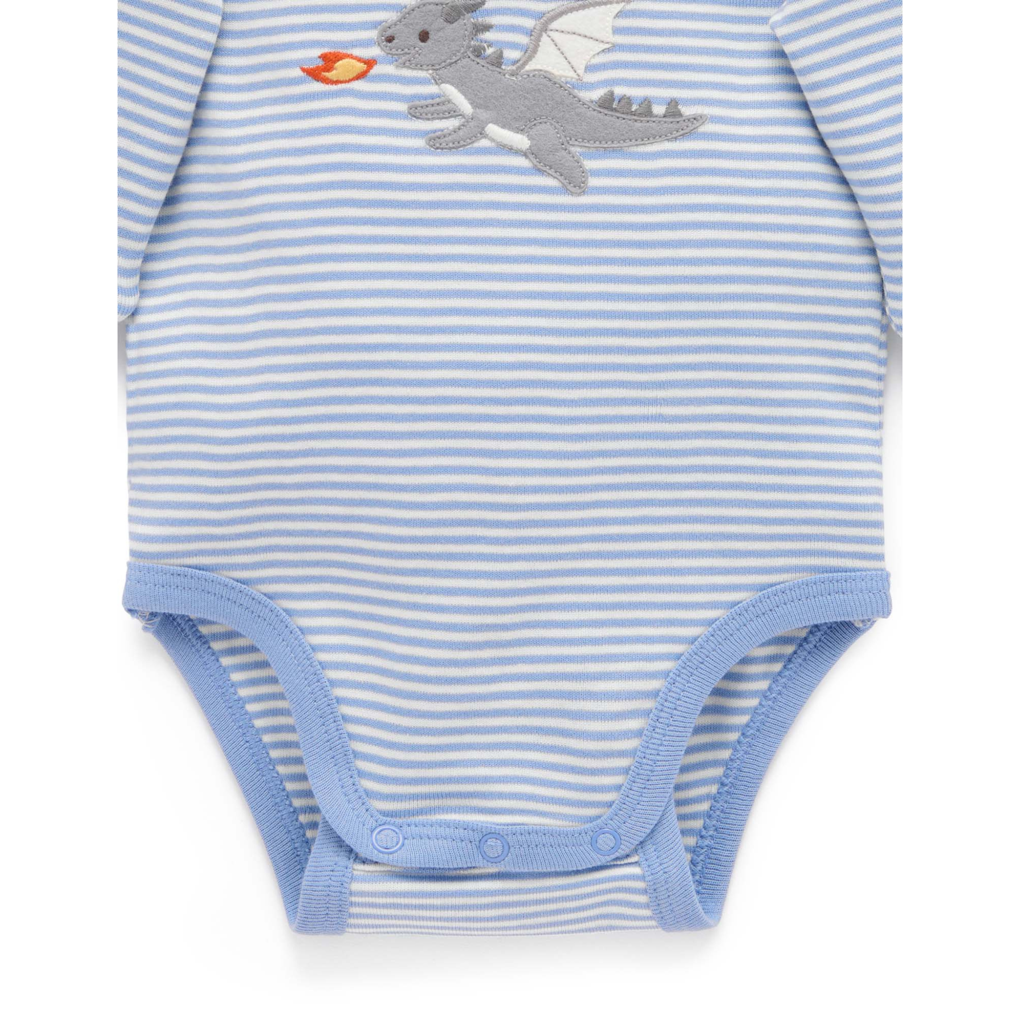 Purebaby Applique Bodysuit - Pond Mini Stripe