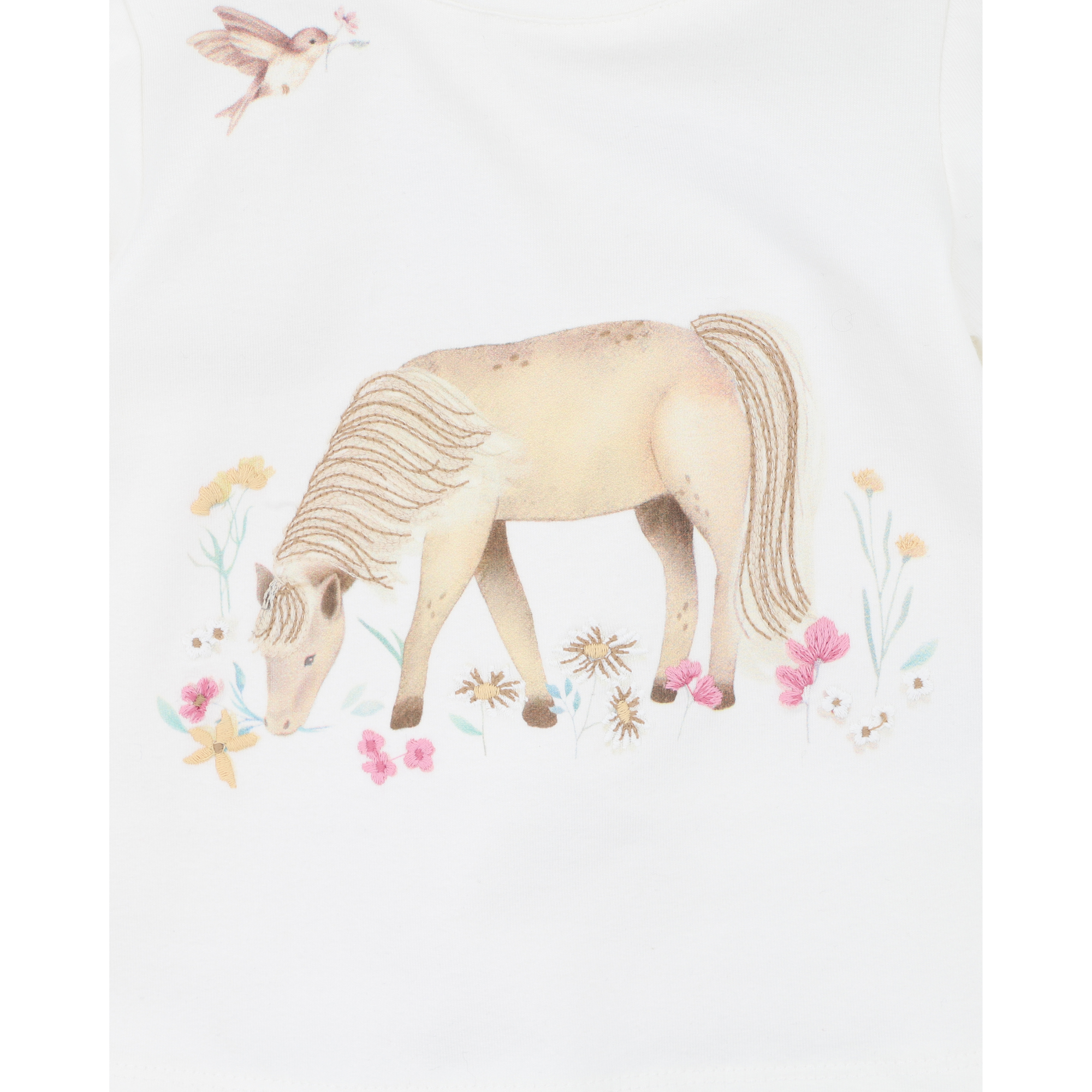 Bebe Winnie pony organic ls tee - Cream