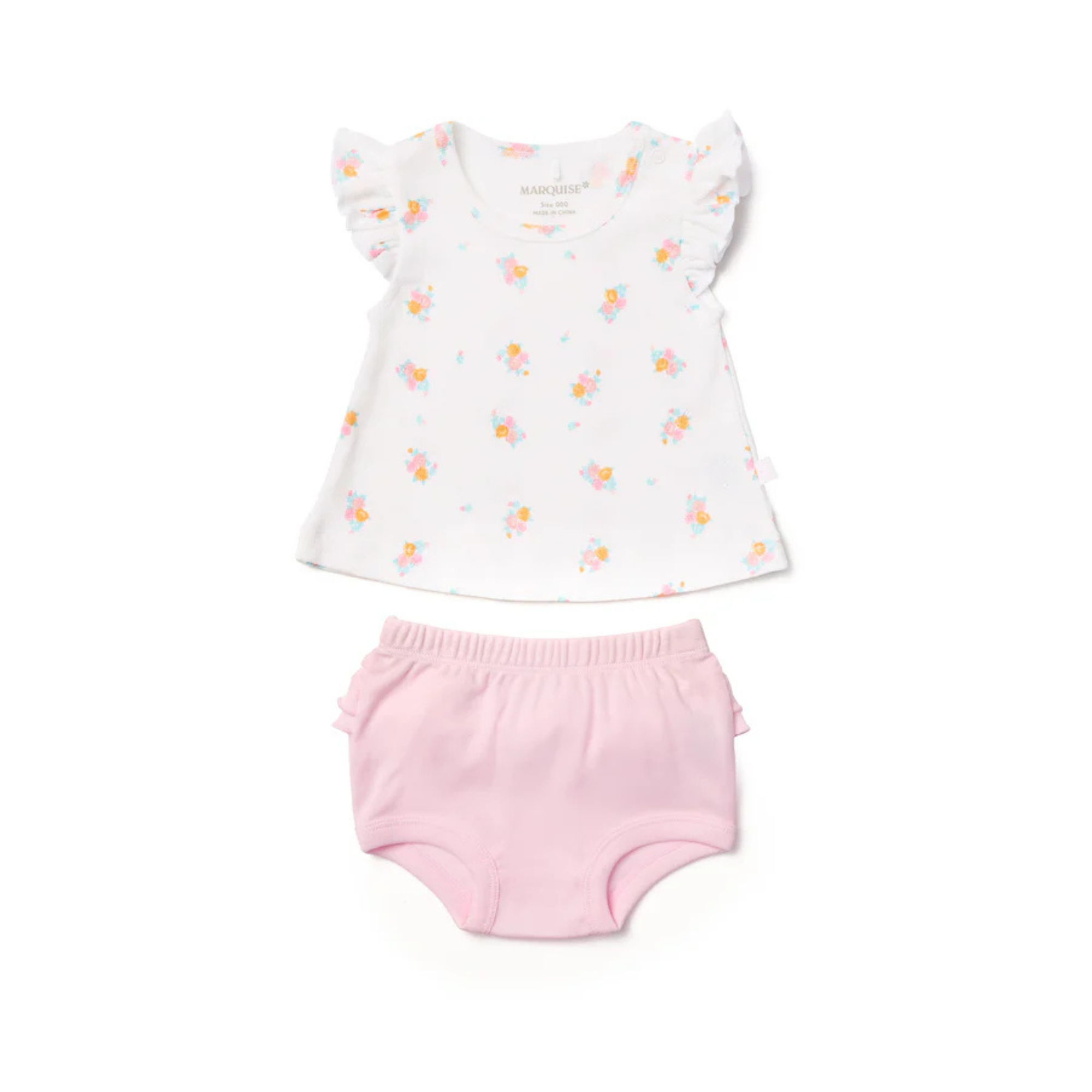 Marquise Vintage Floral Top & Frill Bloomer Set