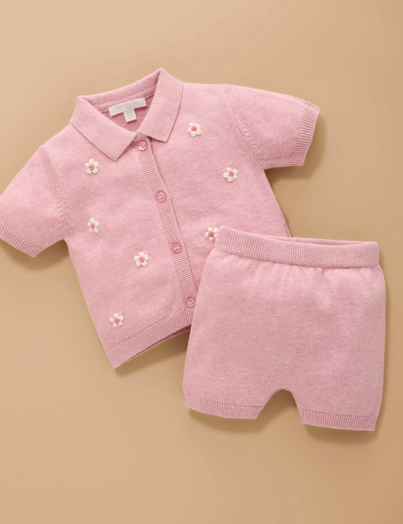 Knitted Embroidered Set - Petunia Melange