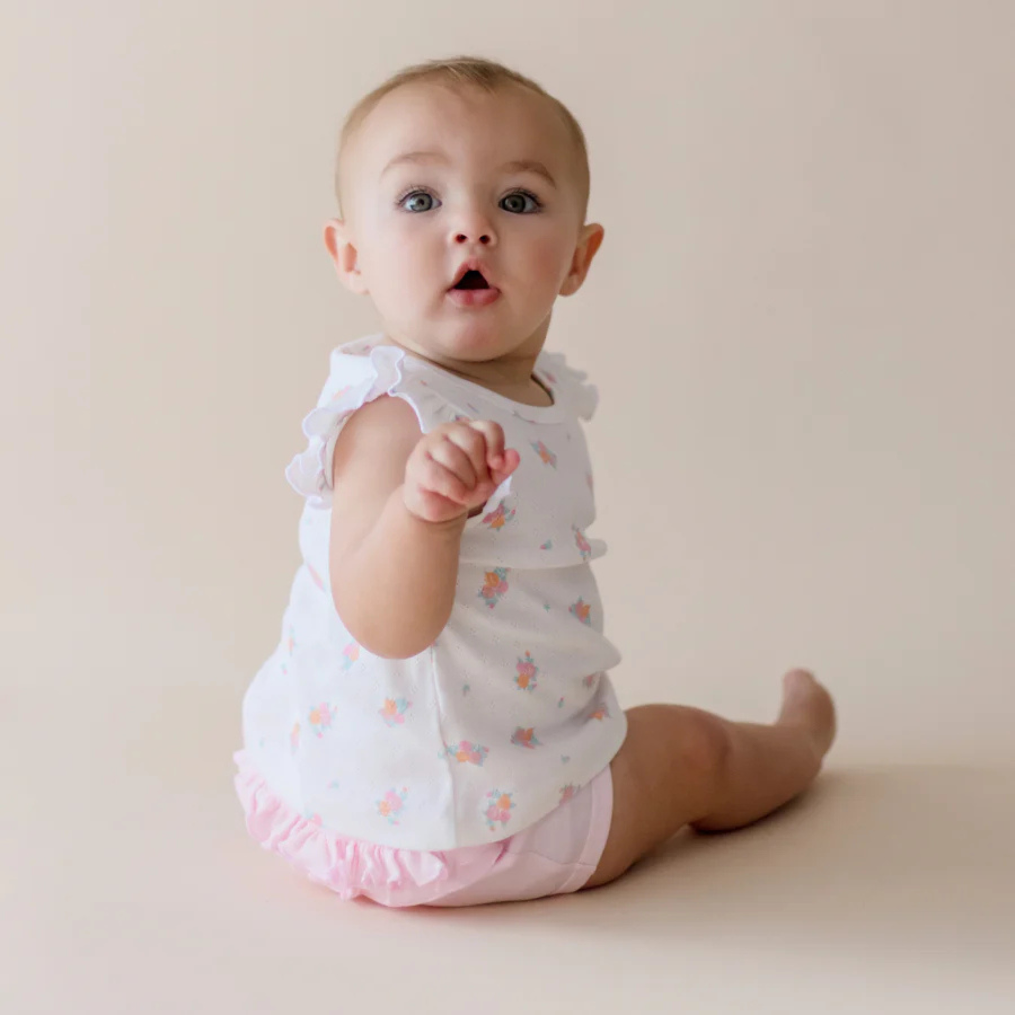 Marquise Vintage Floral Top & Frill Bloomer Set