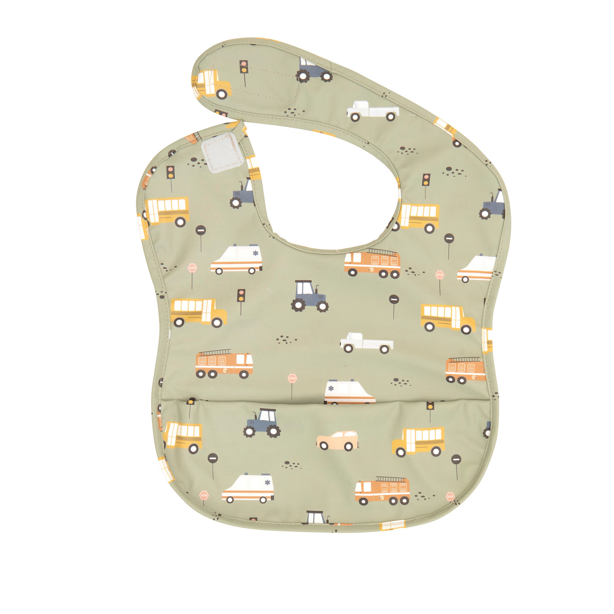 All 4 Ella Recycled Pouch Bib - Trucks