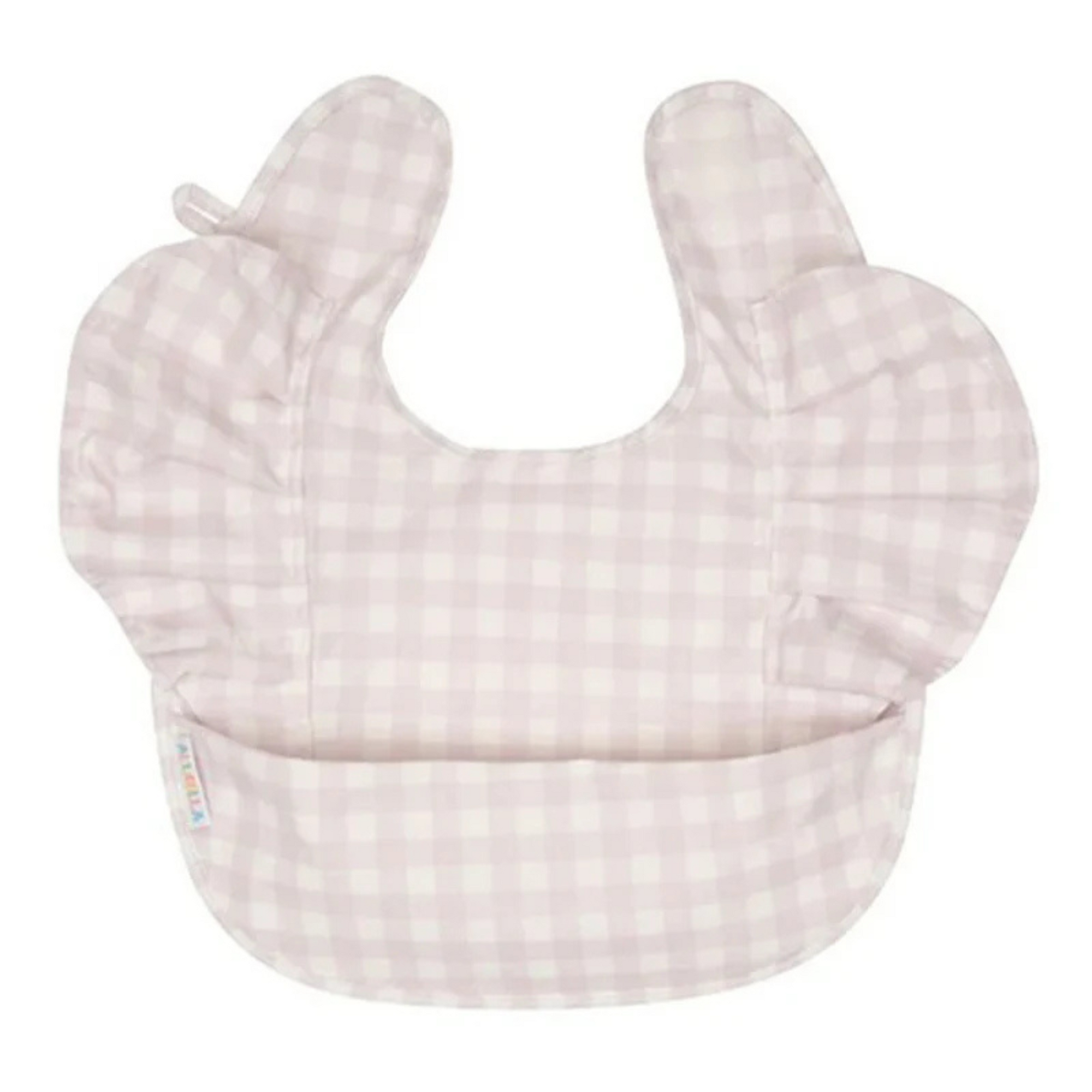 All 4 Ella Recycled Frills Bib - Gingham Lilac