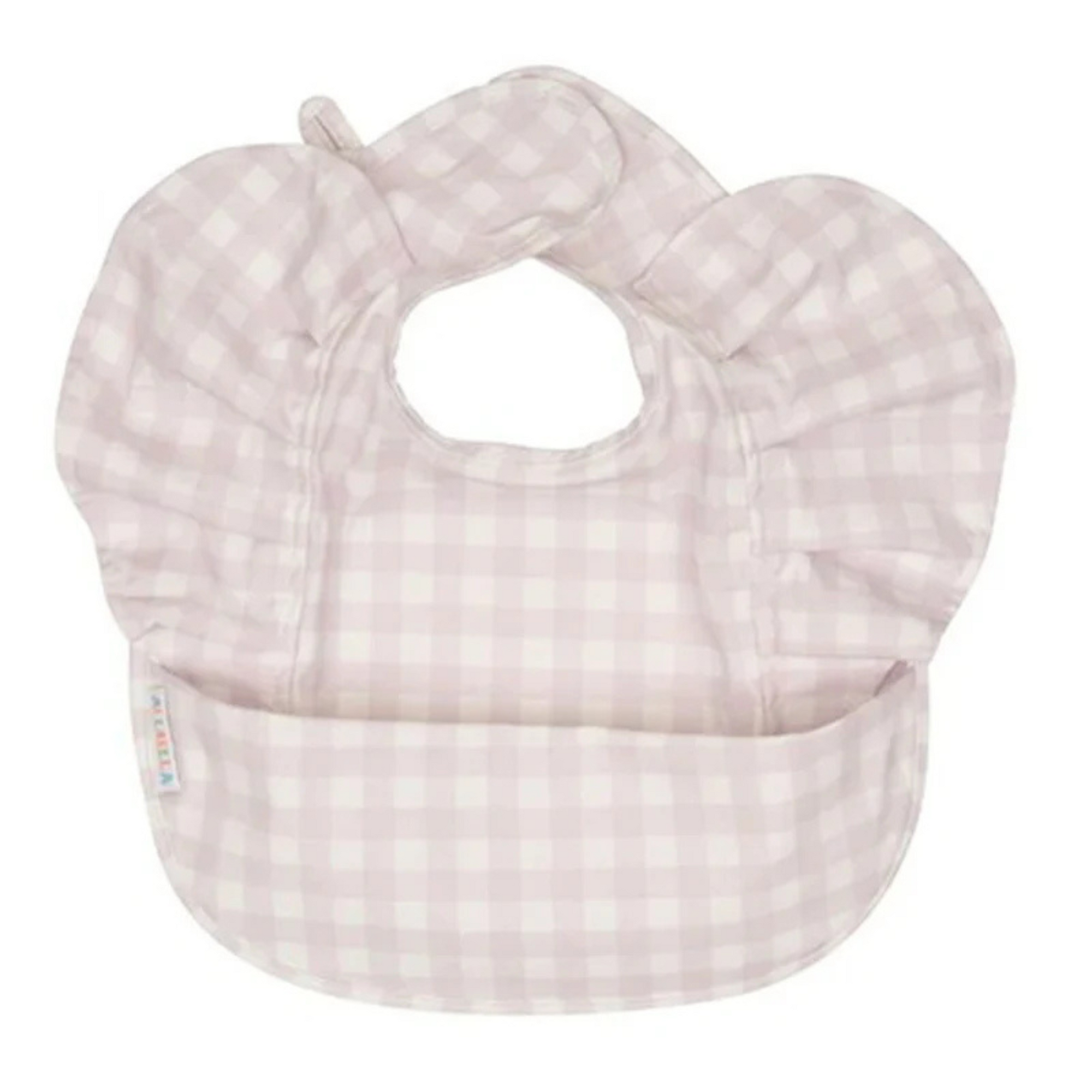 All 4 Ella Recycled Frills Bib - Gingham Lilac