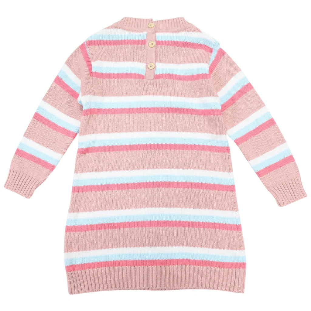 Korango Striped Knit Dress Dusty Pink