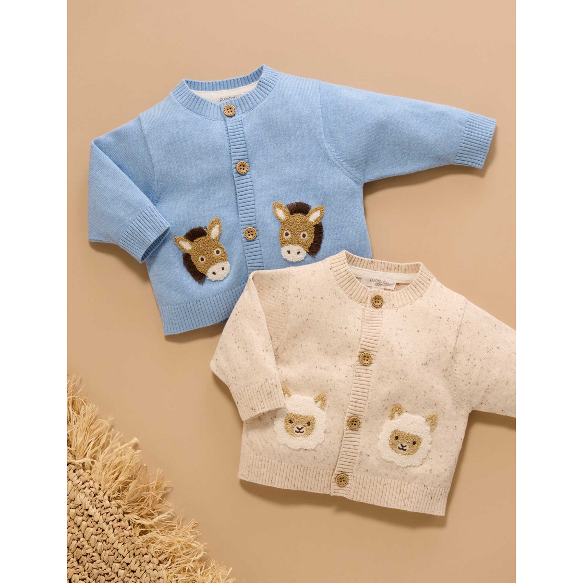 Purebaby Fiesta Friends Cardigan - Sand Neppy