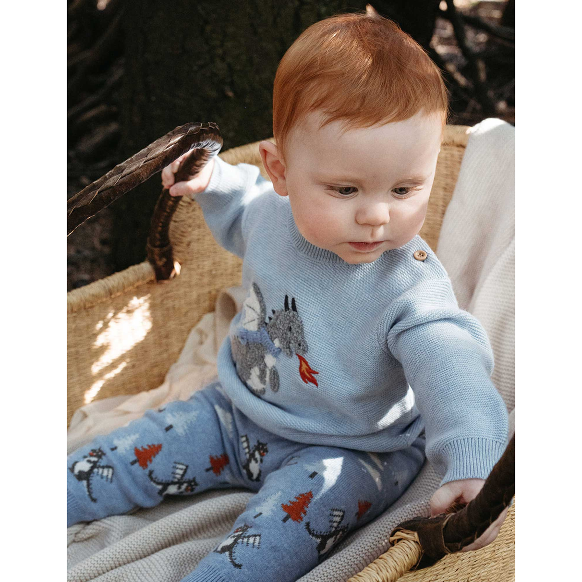 Purebaby Magical Forest Leggings - Forest Jacquard