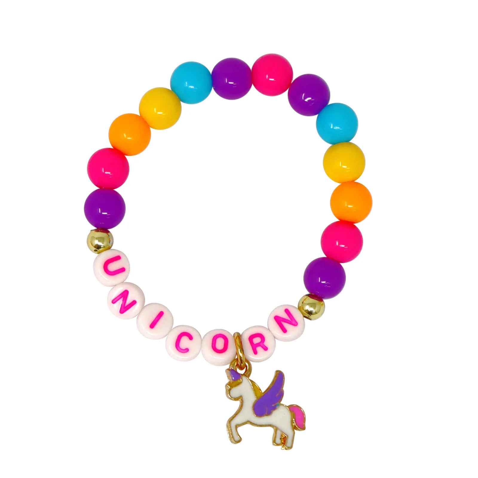 Pink Poppy BFF Unicorn Rainbow Pearl Twin Bracelet Set