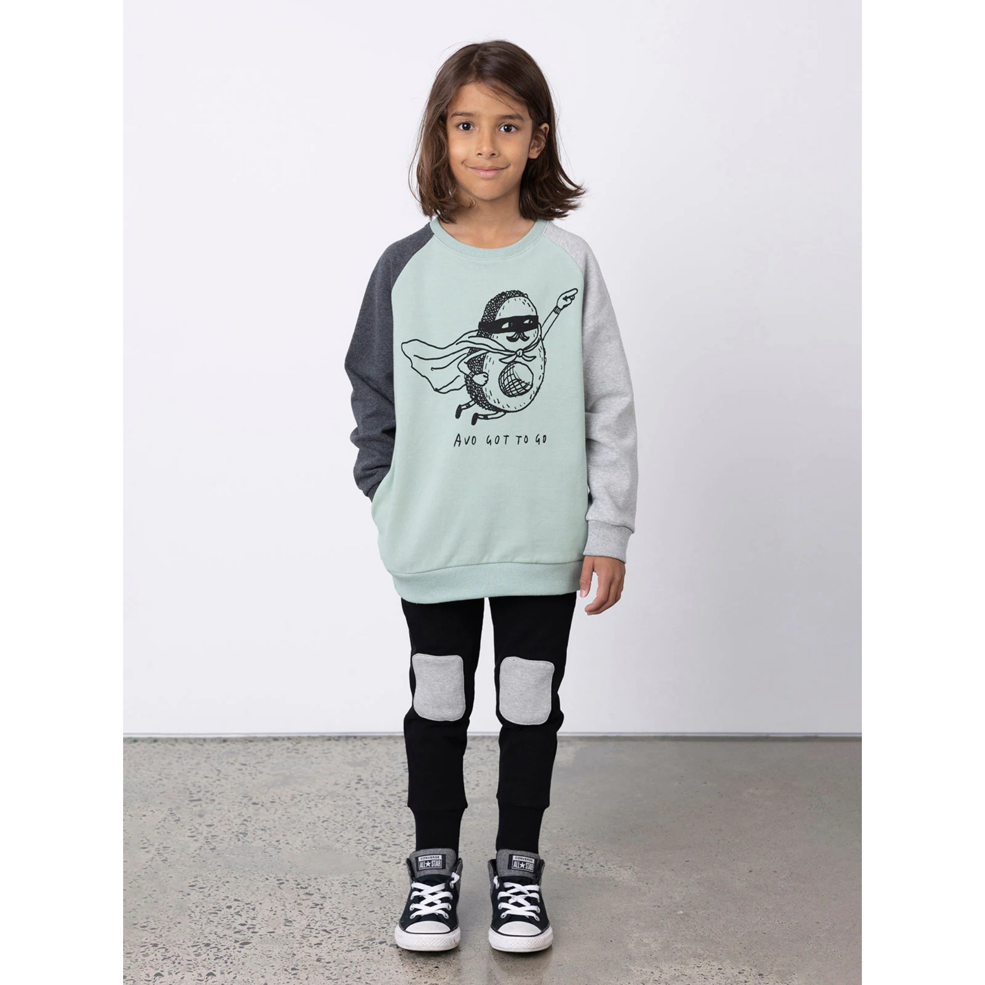 Minti Furry Patch Trackies - Grey Marle