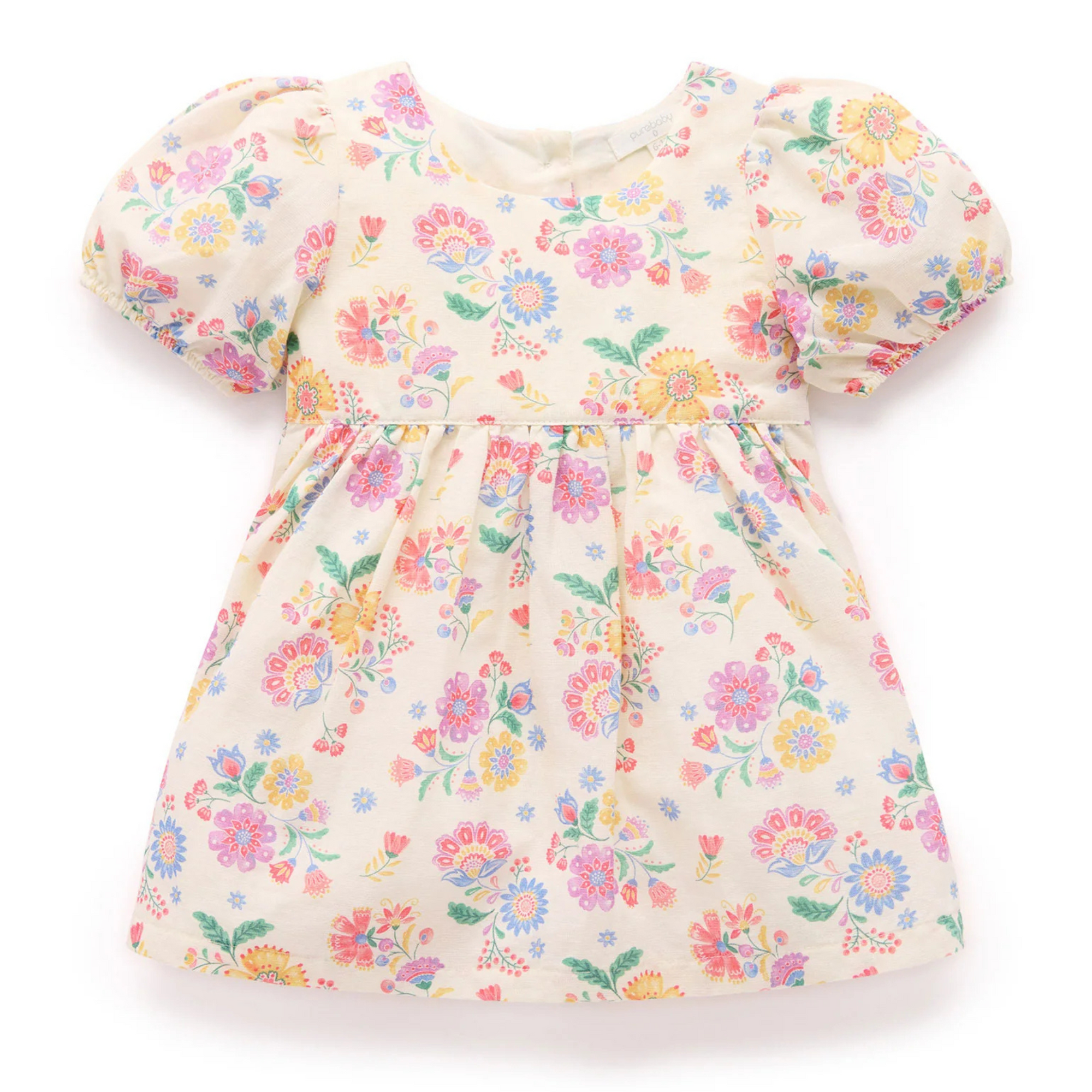 Purebaby Linen Blend Dress - Mexican Floral
