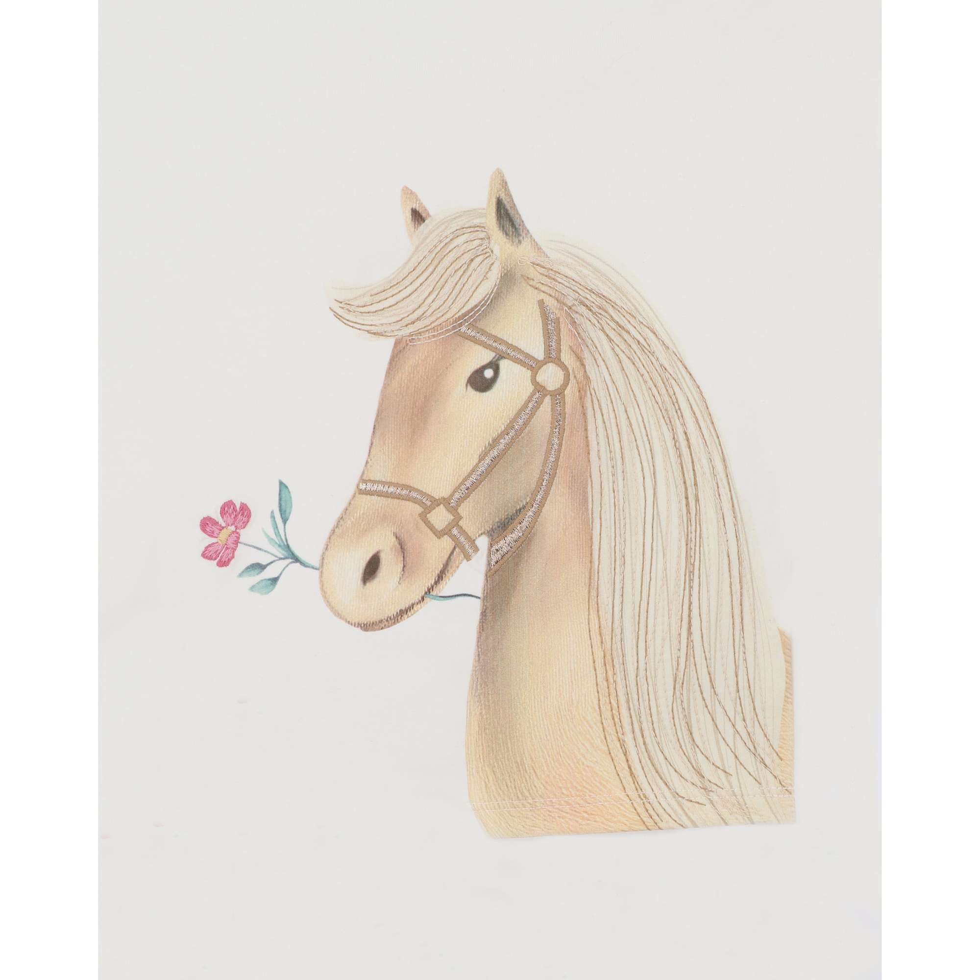 Bebe Winnie horse organic ls tee - Cream