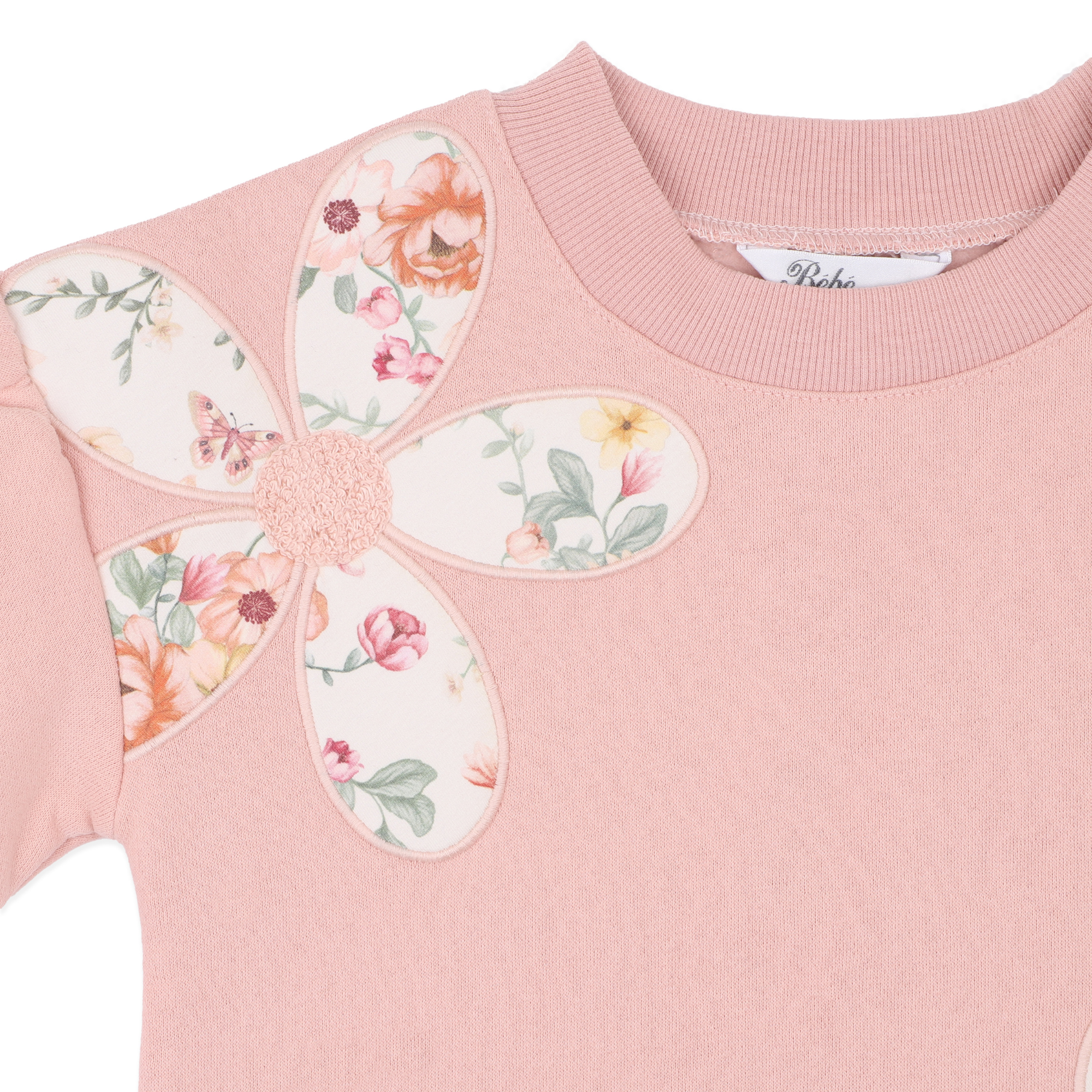 Bebe Emmy Flowers Sweatshirt - Dusty Rose