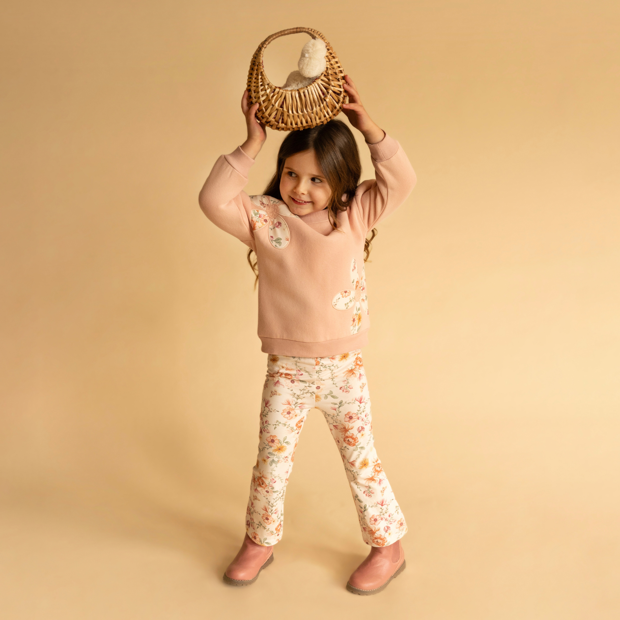 Bebe Emmy Flowers Sweatshirt - Dusty Rose