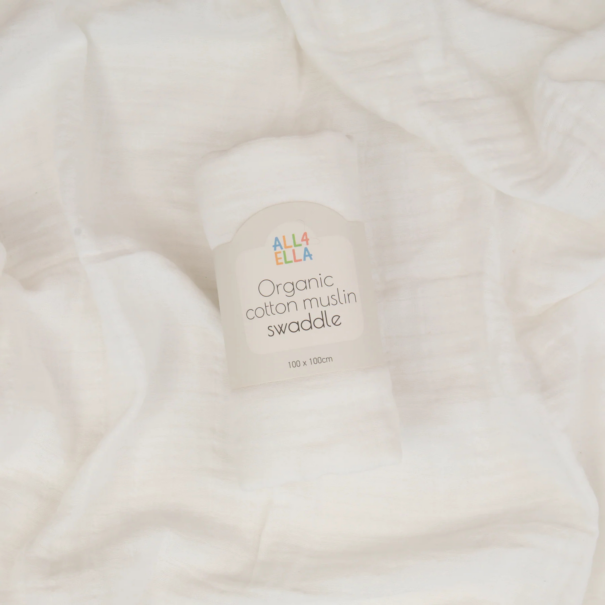All 4 Ella Muslin Swaddle - White
