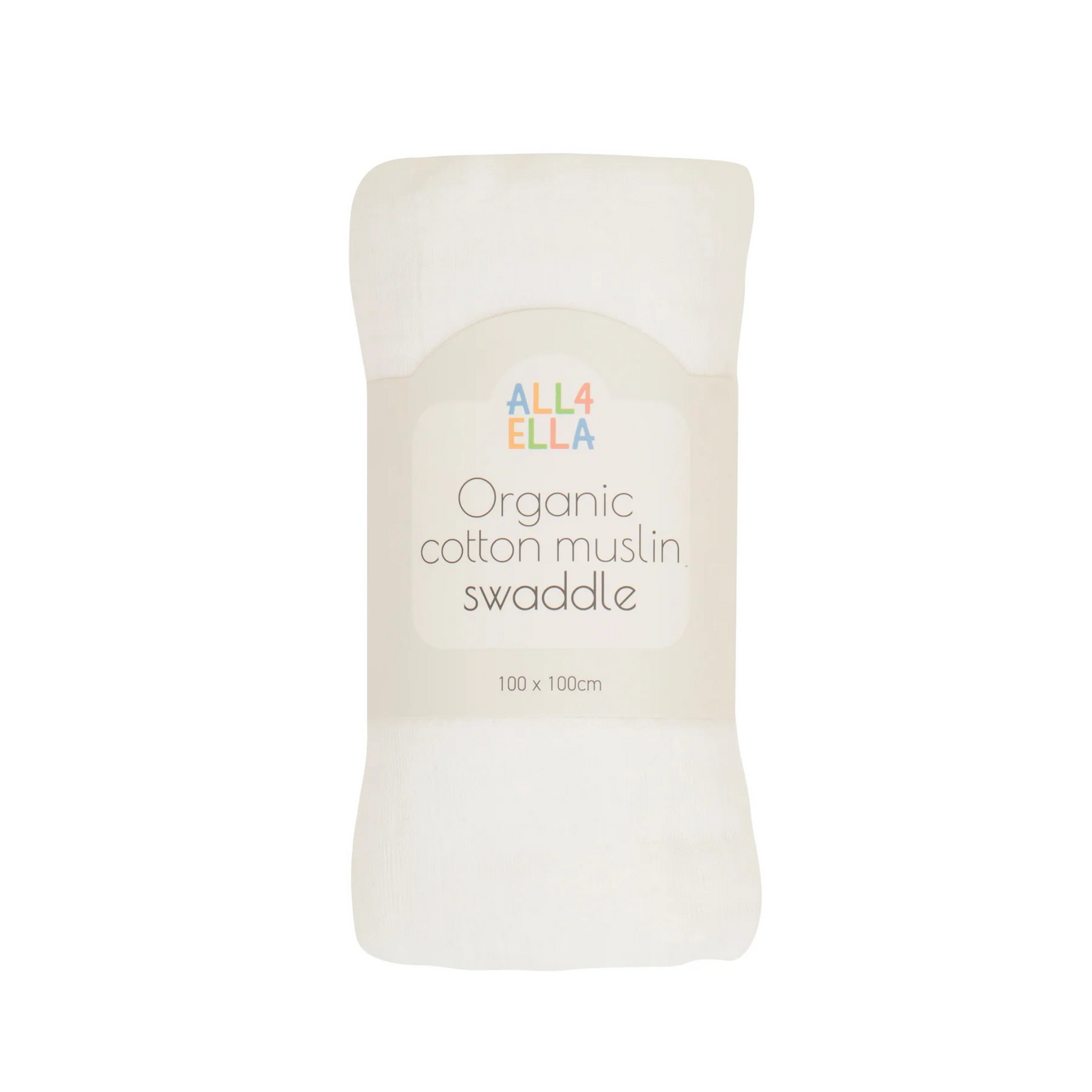 All 4 Ella Muslin Swaddle - White